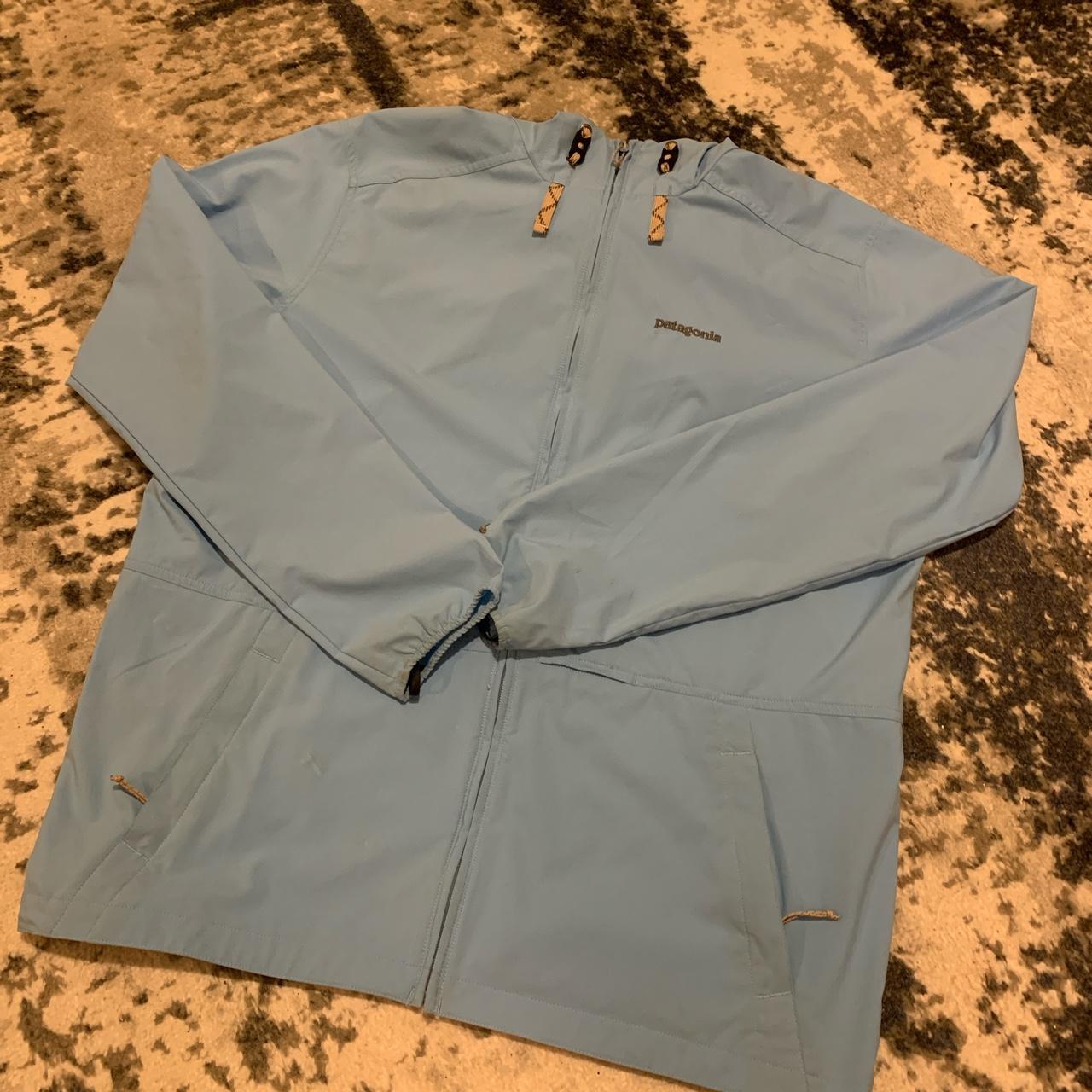 Baby blue Patagonia windbreaker. Great material and... Depop