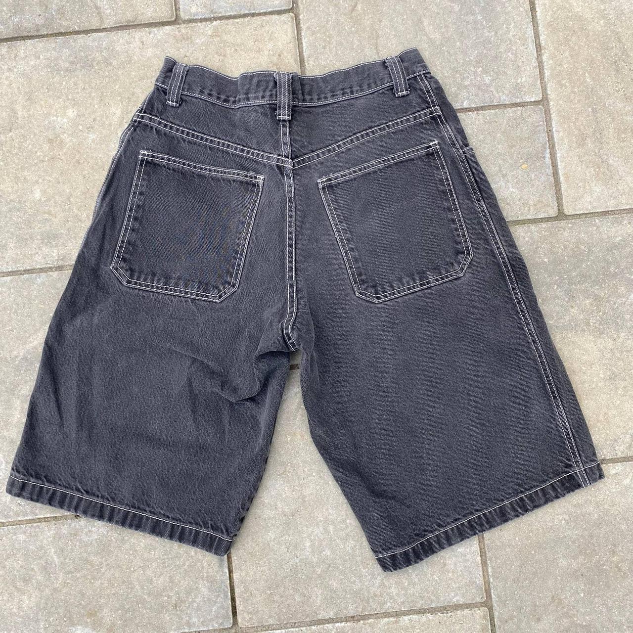 Vintage 1990s 90s Rare Jnco Black Shorts Denim jorts... - Depop