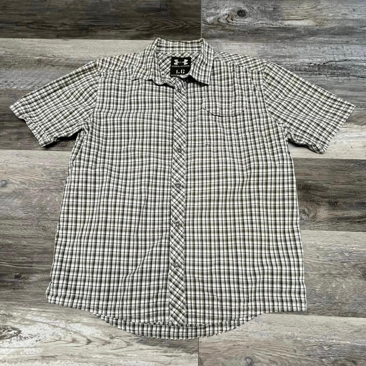 Under Armour Men's Shirt - White/Green - L – Under Armour White Green Mens Large Tartan …