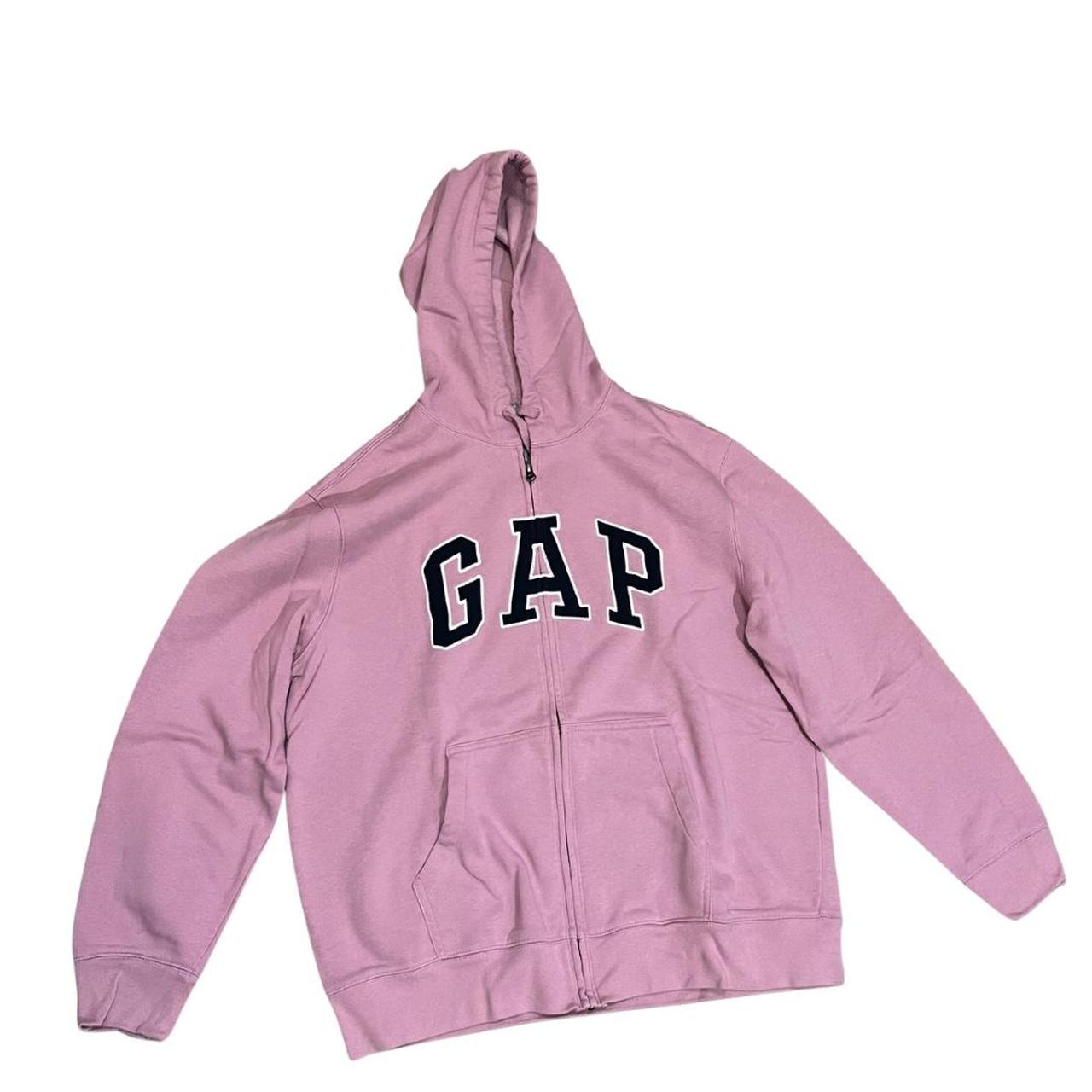 Gap Men's Pink and Black Hoodie Depop