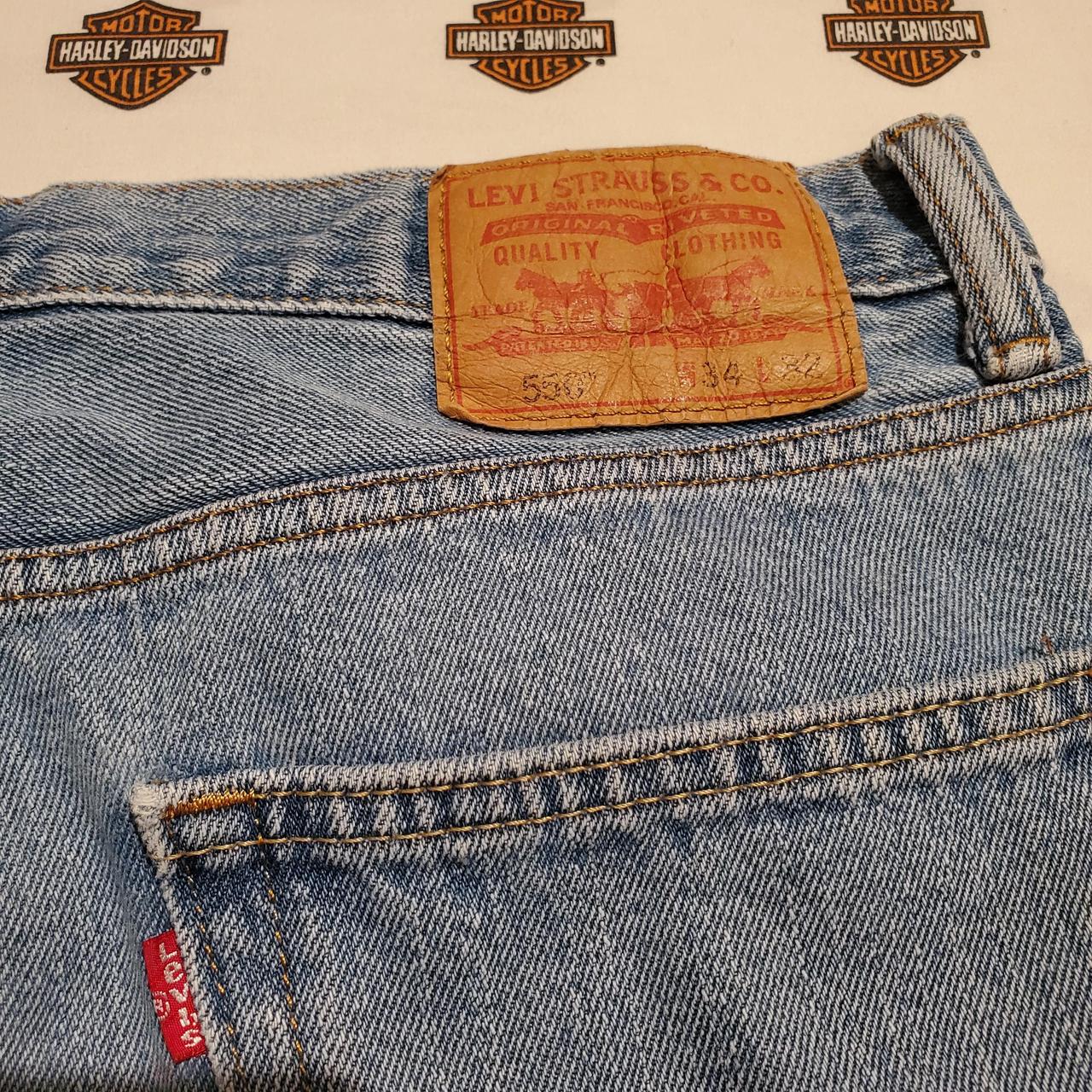 Levi's blue wash 550 retro skater western retro... - Depop