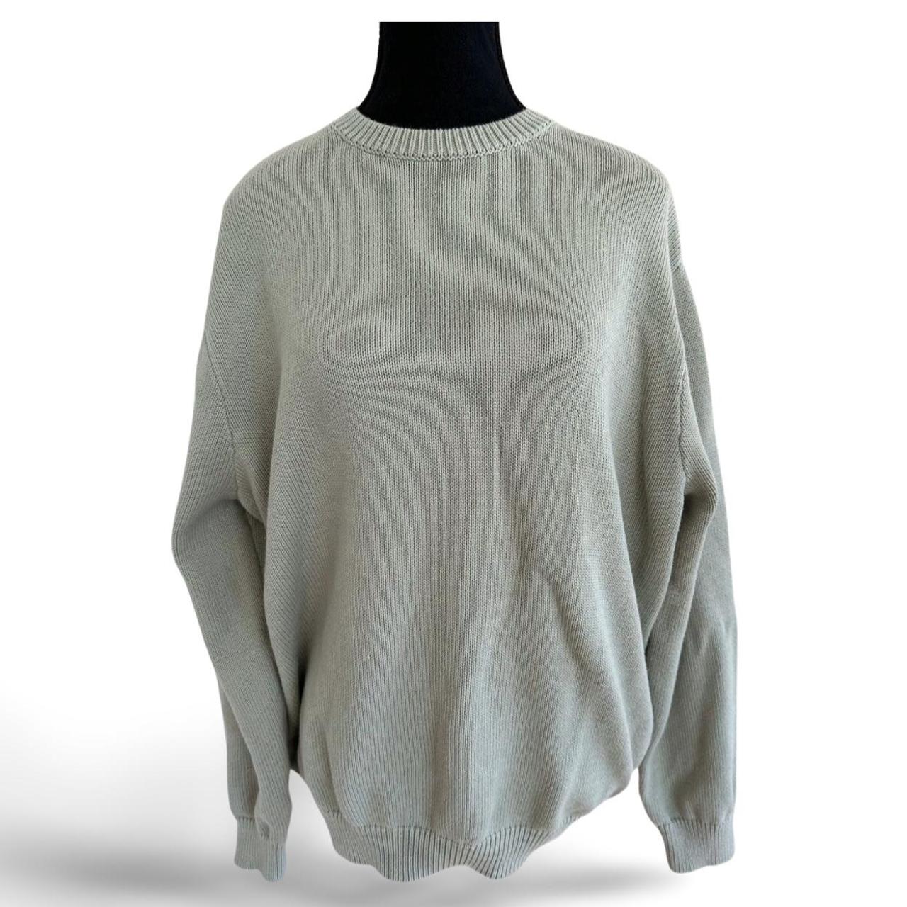 Brandy Melville Soft Sage Green Oversized Crewneck... Depop