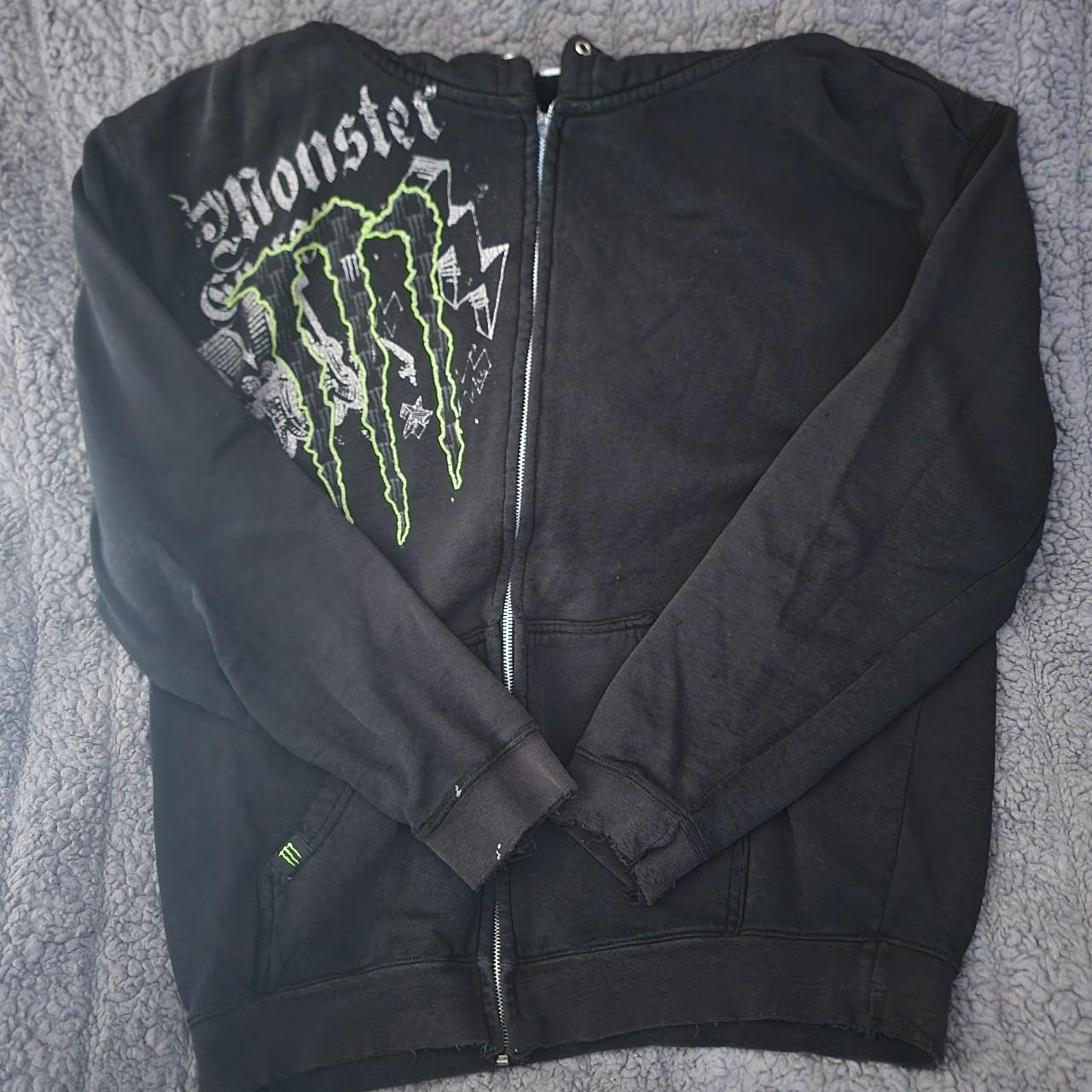 Monster zip up. Defects in 3 and 4 and missing the... - Depop