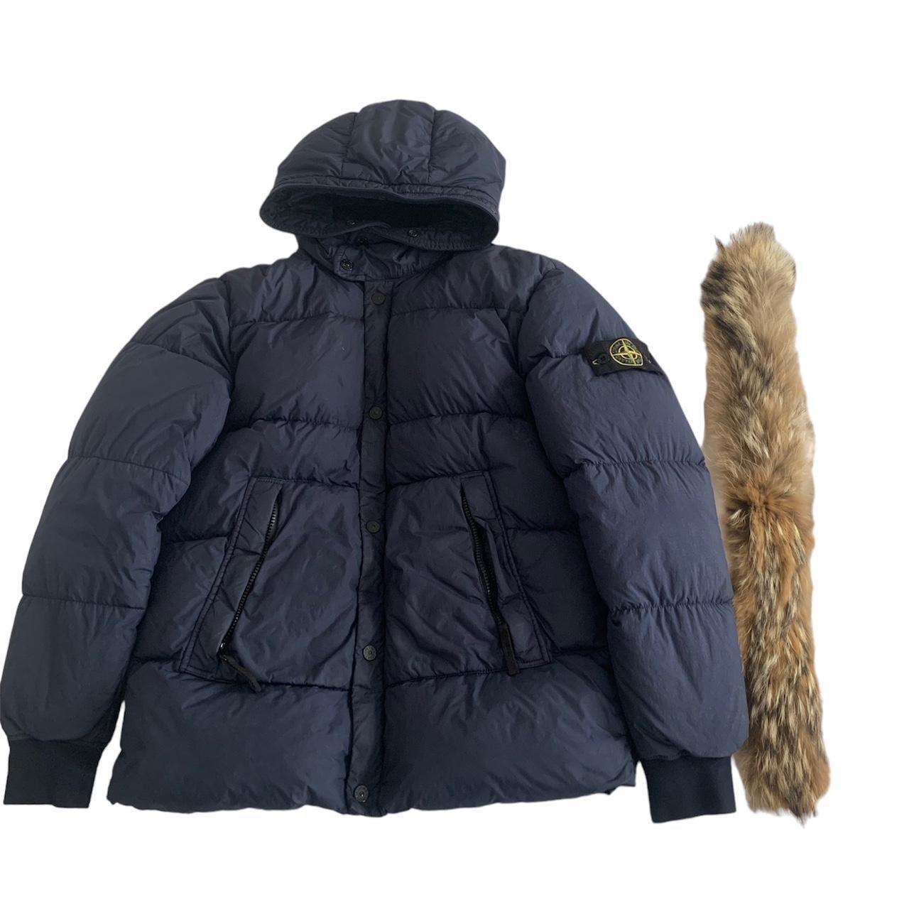 NAVY BLUE STONE ISLAND PUFFER JACKET/DOWN JACKET... Depop