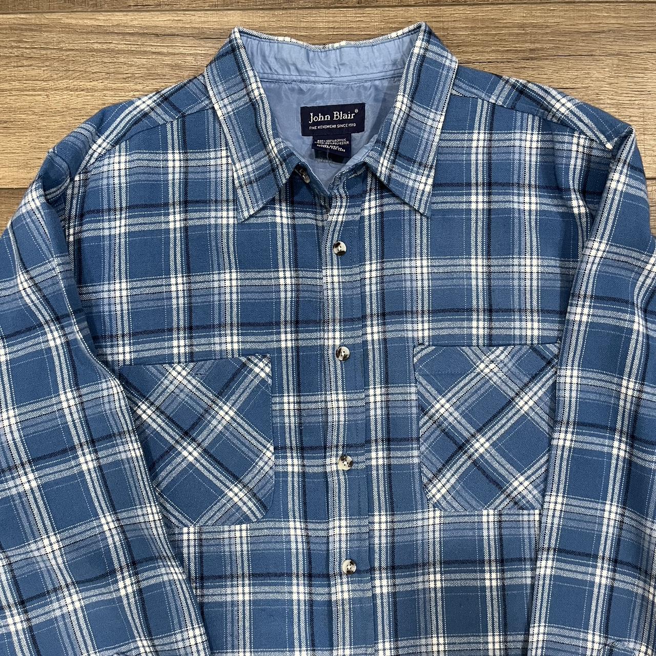 Blue And White Flannel - Depop