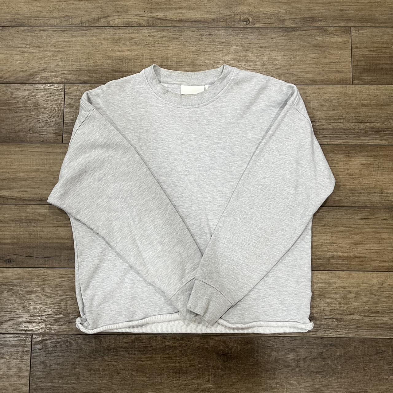 Grey H&M Cropped Sweatshirt - Depop