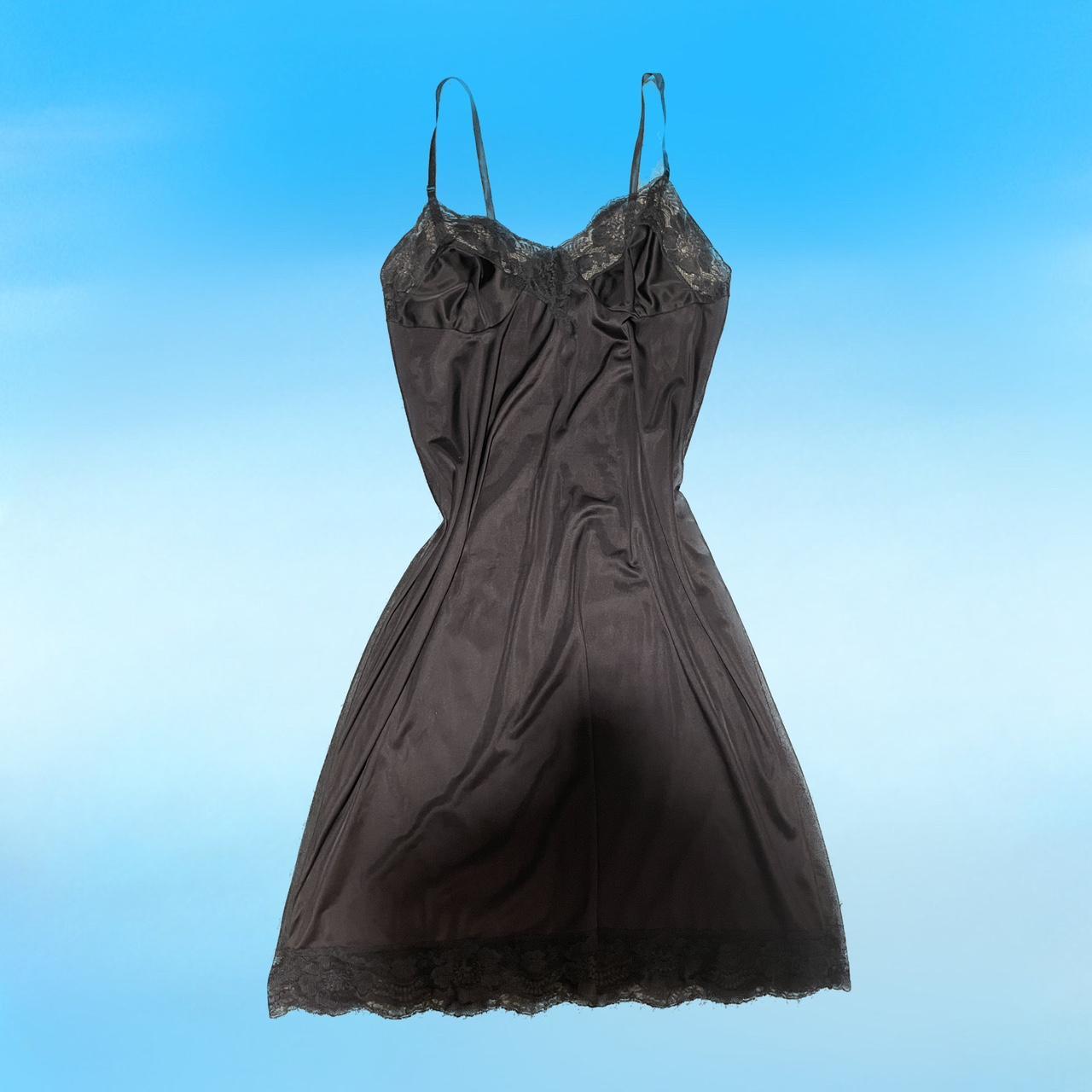 black slip dress Brand is Kayser size 38 (ML)... Depop