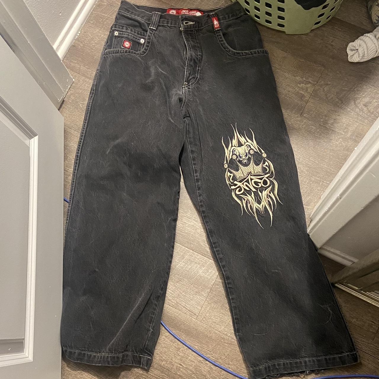 Jnco jeans snakebites in amazing condition size... - Depop