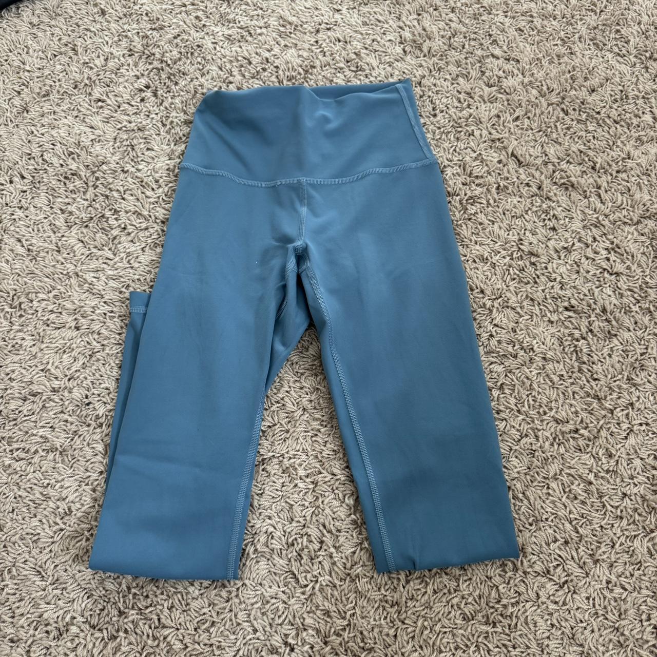 Bally Blue Spiral Out Cropped Leggings Size - Depop