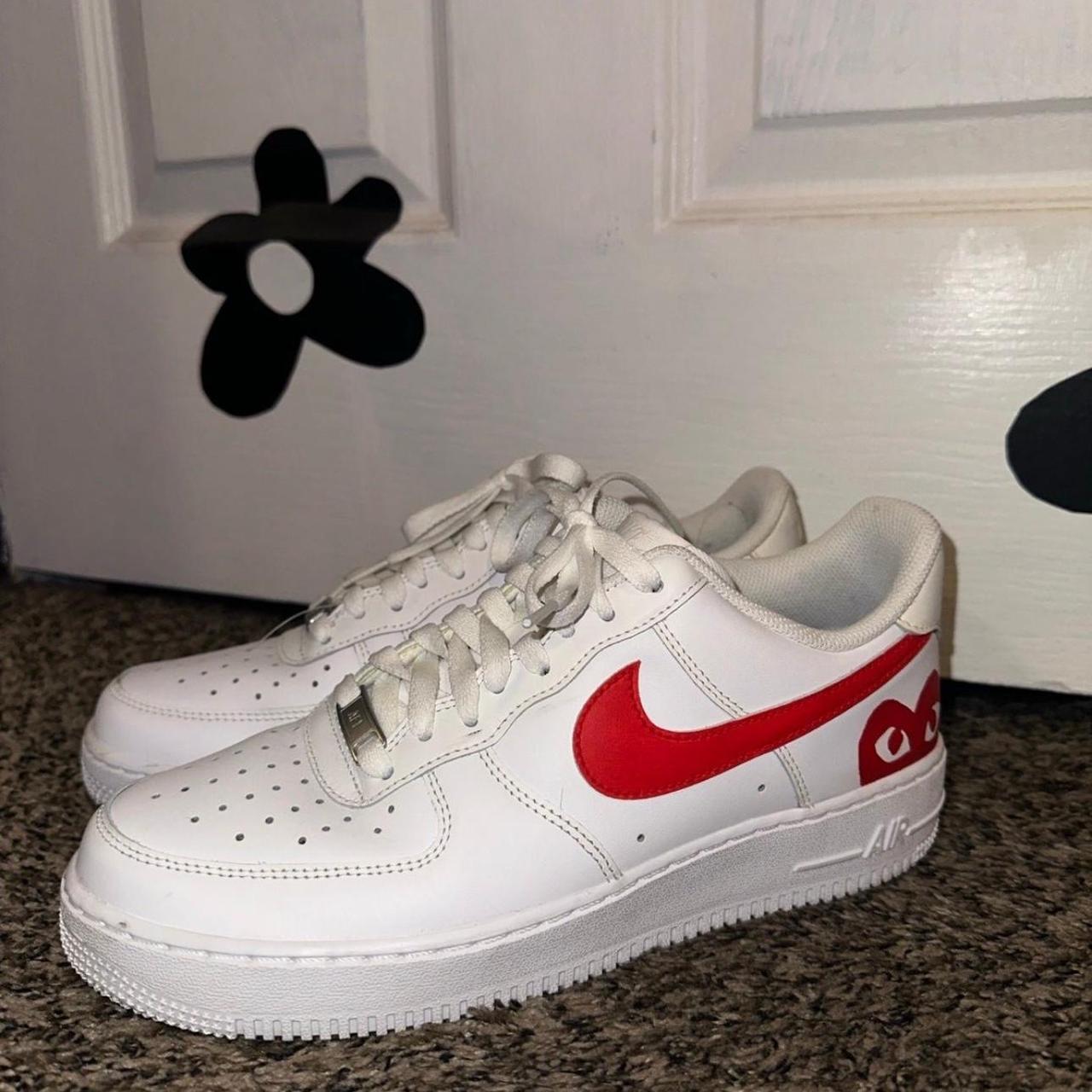 white air force ones with rose