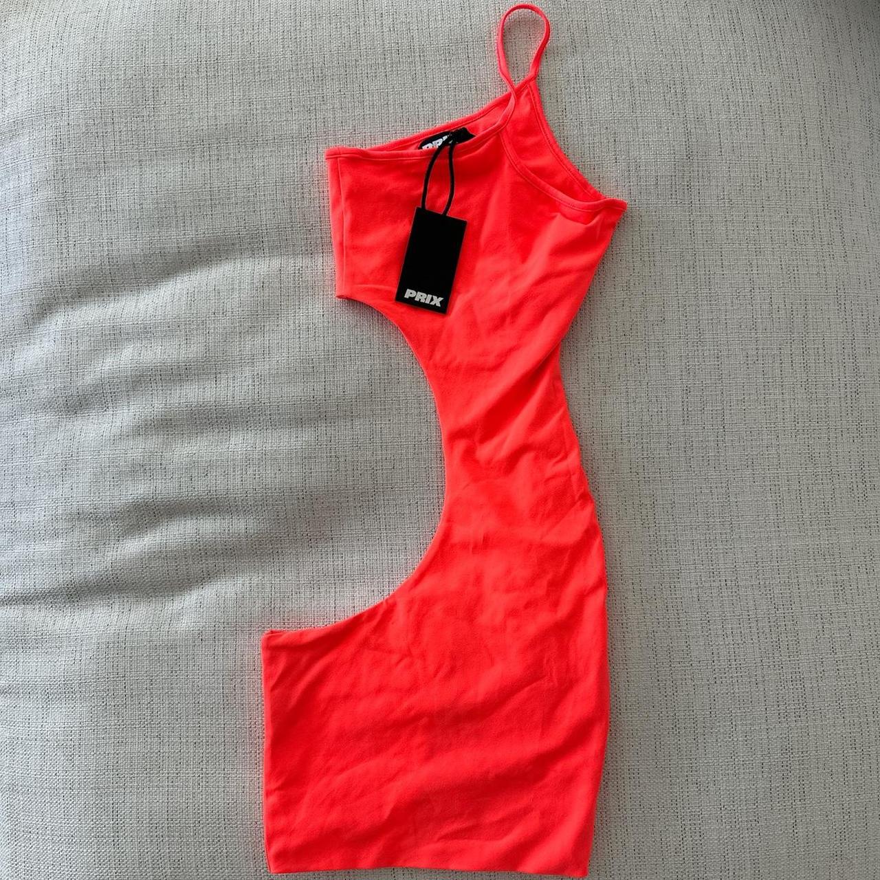 Prix Highlighter Orange Cutout Mini Dress NWT