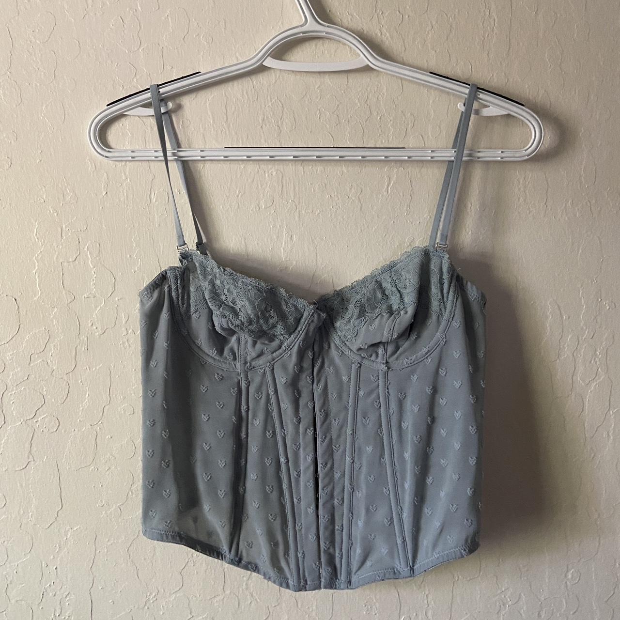  urban outfitters light blue corset top size medium Depop
