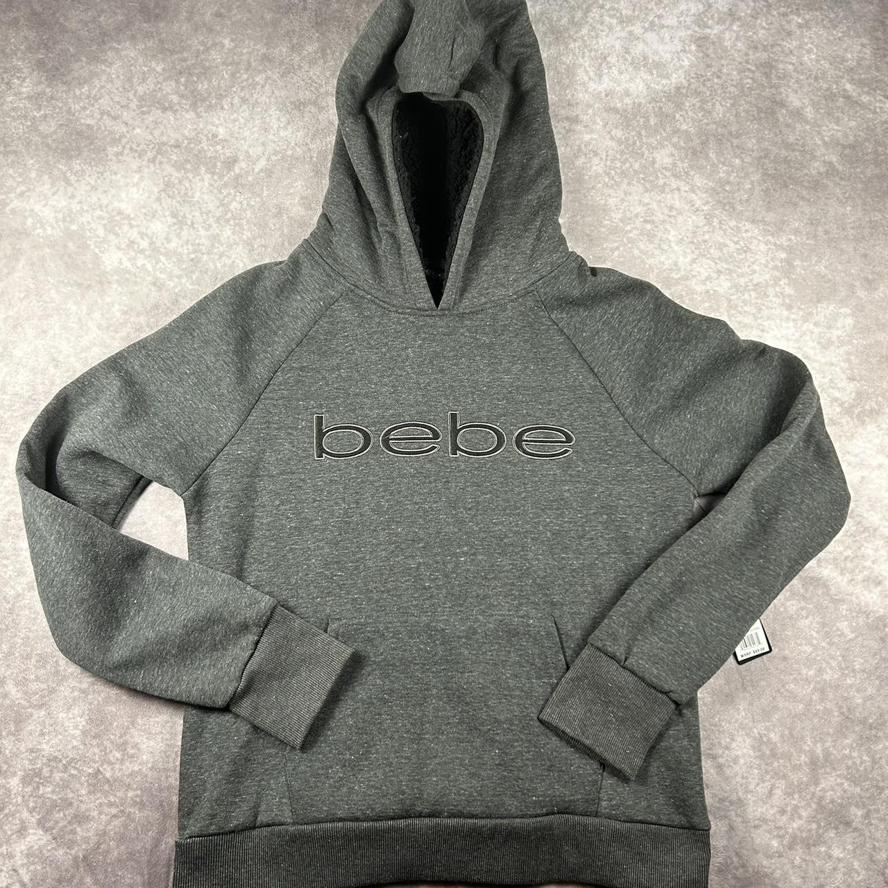 Bebe Sport NWT L Charcoal Heather Lined Hoodie. Depop