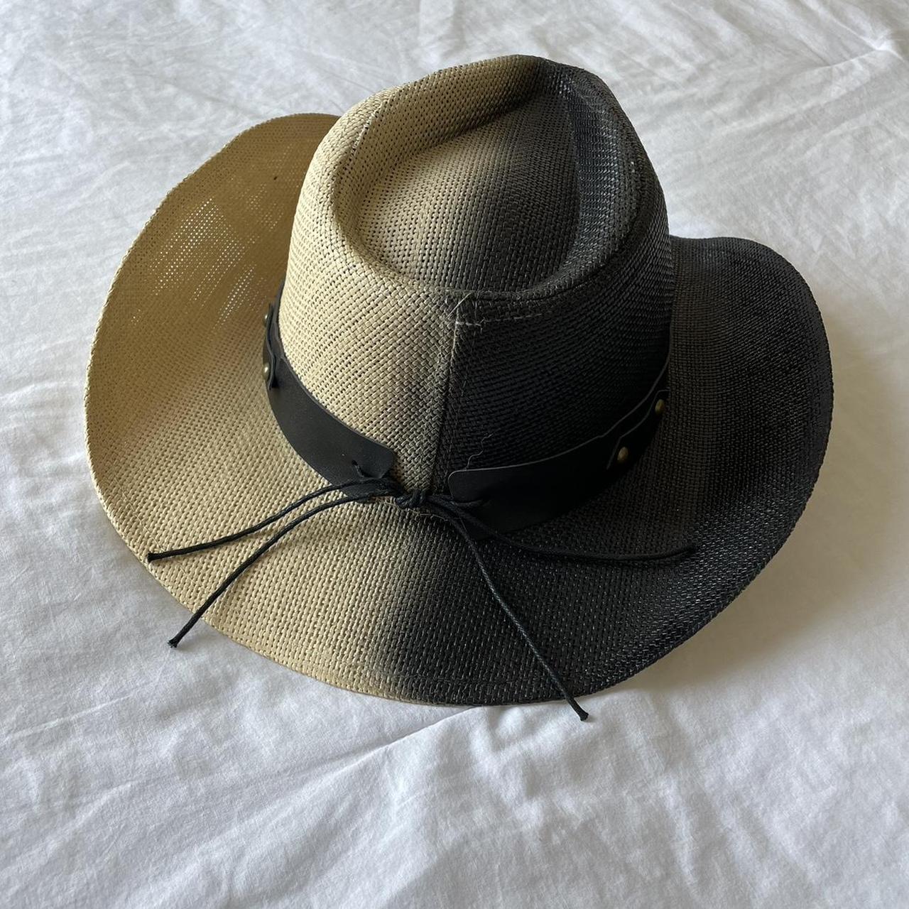 Women's Hat - Black/Cream – Half black half blond… - image 2