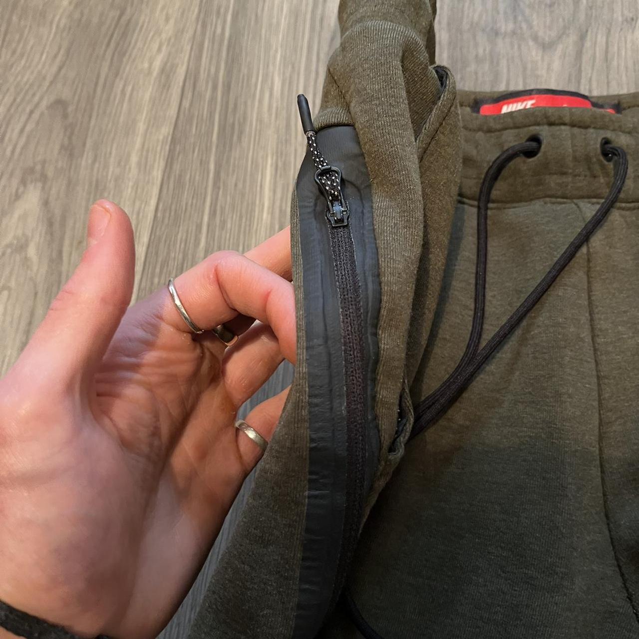 Nike tech fleece joggers Kahki green nike tech... Depop