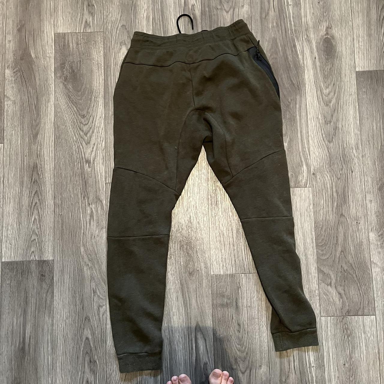 Nike tech fleece joggers Kahki green nike tech... Depop