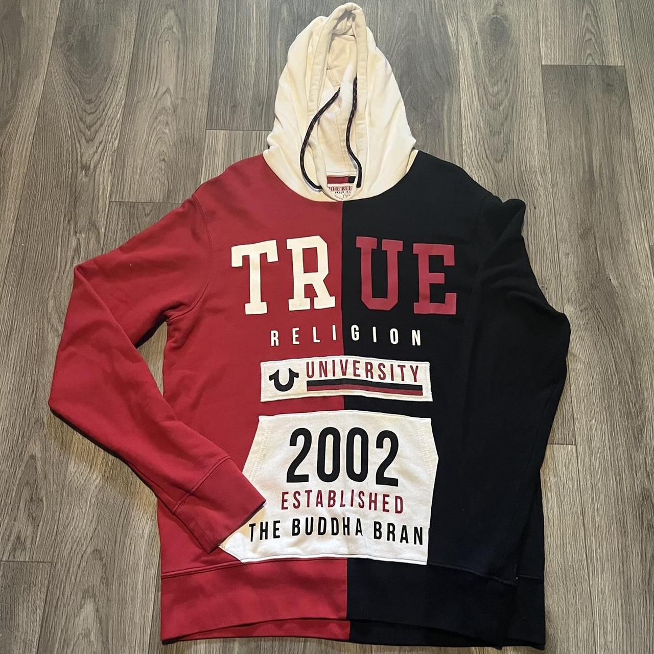 True religion black sales and red hoodie