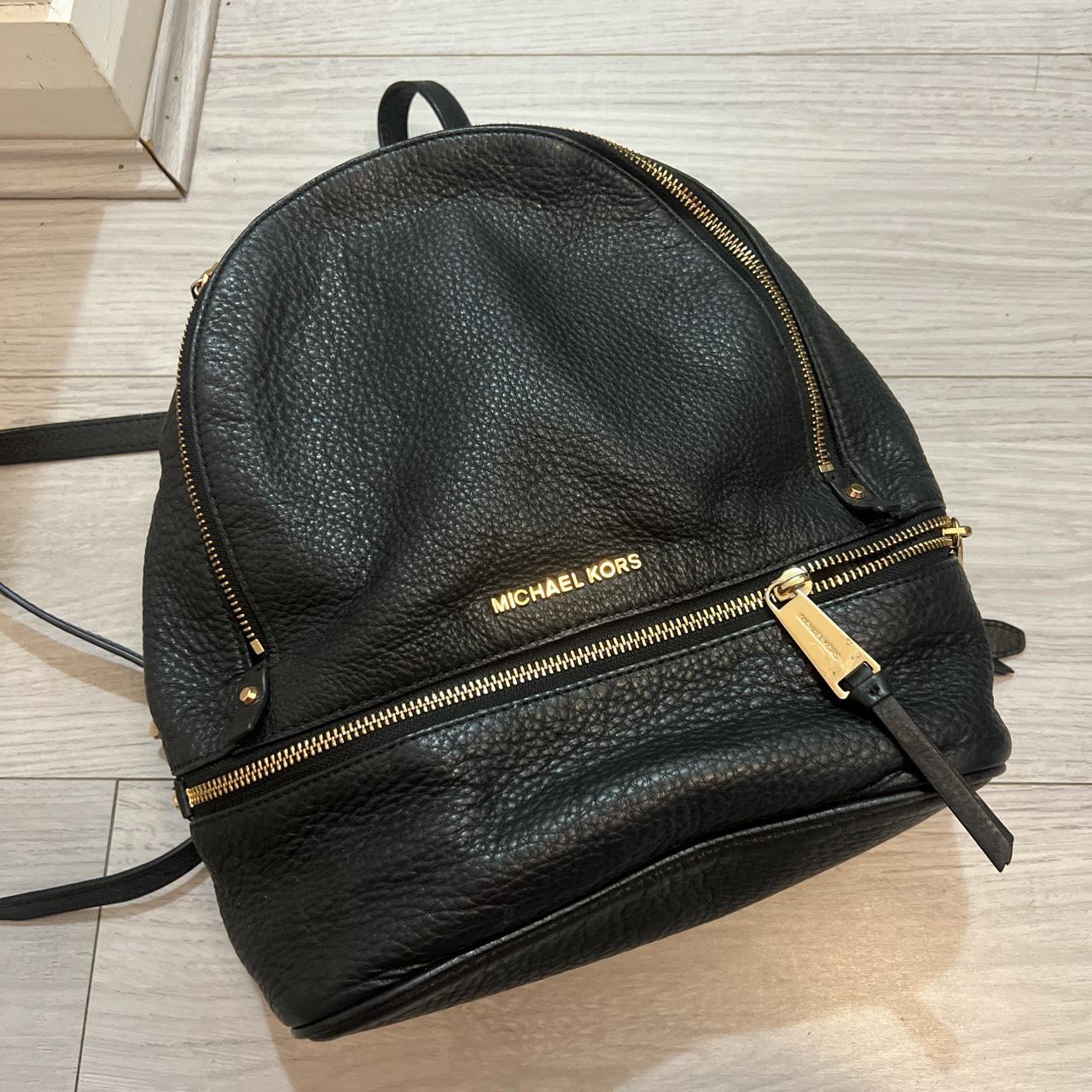 Real leather Michale Kors back pack, good used... - Depop