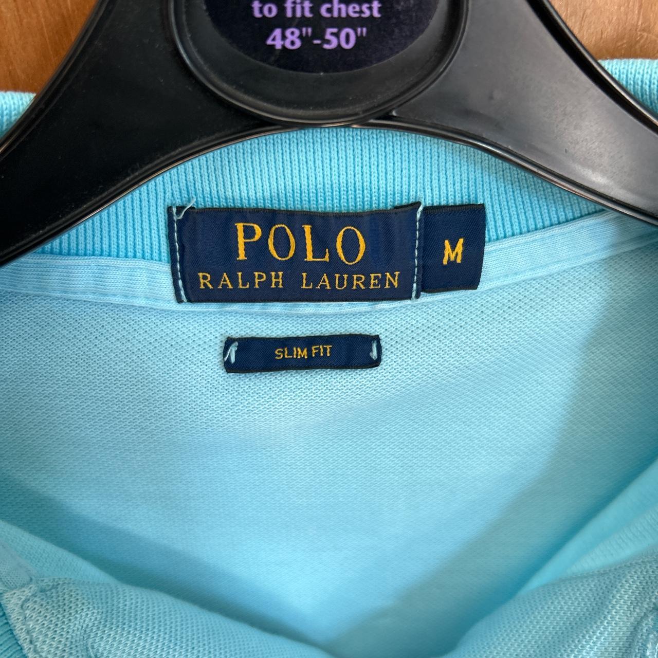 Light blue and purple logo Ralph Lauren polo... - Depop