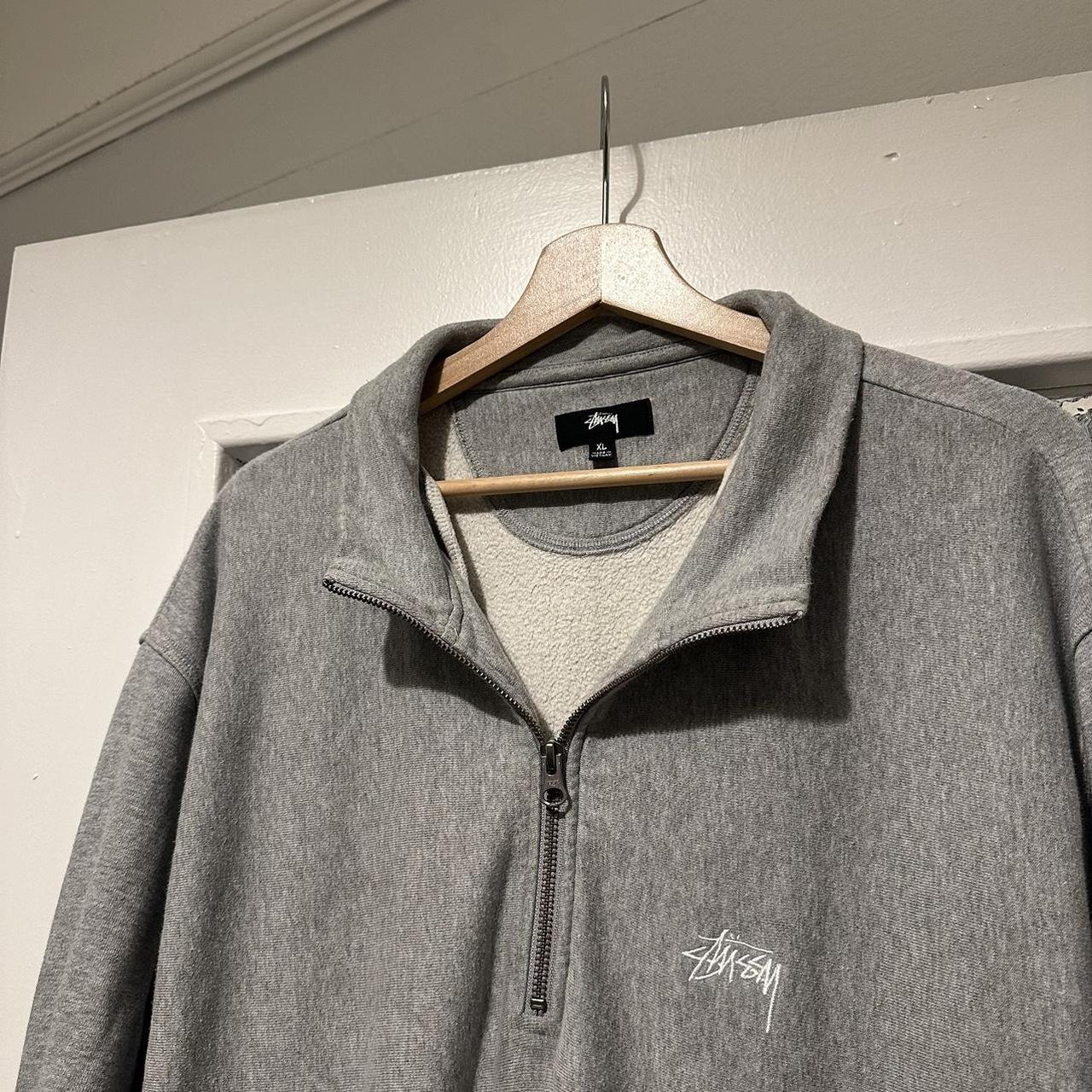 Stüssy Quarter Zip in Grey 🩶 Size XL - Depop