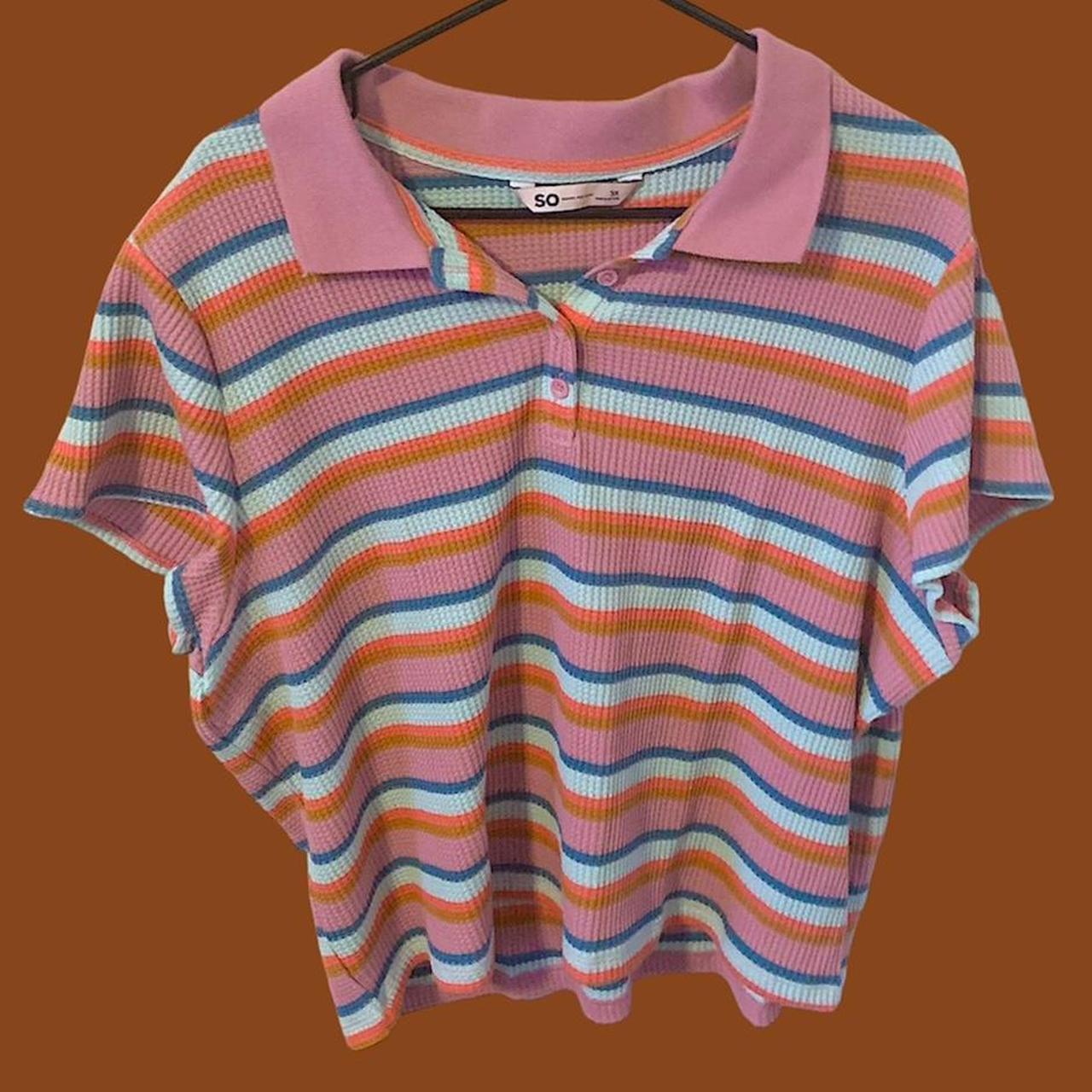 Striped Polo Crop Shirt Size 3x In Juniors Depop fall-coat-women-size-1x-women-s-tops-outerwear-calgary-kijiji