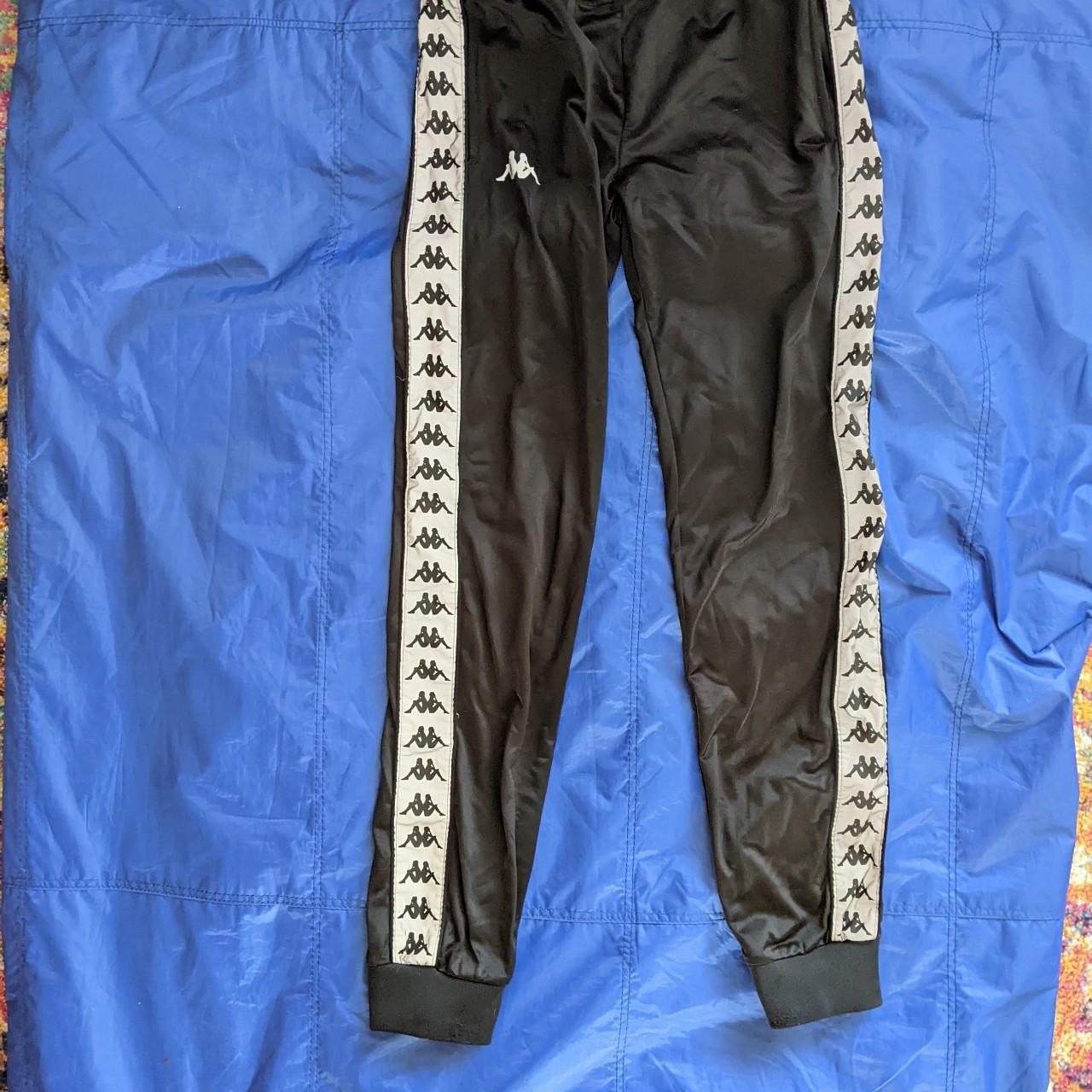 Kappa Women's Black and White Joggerstracksuits Depop