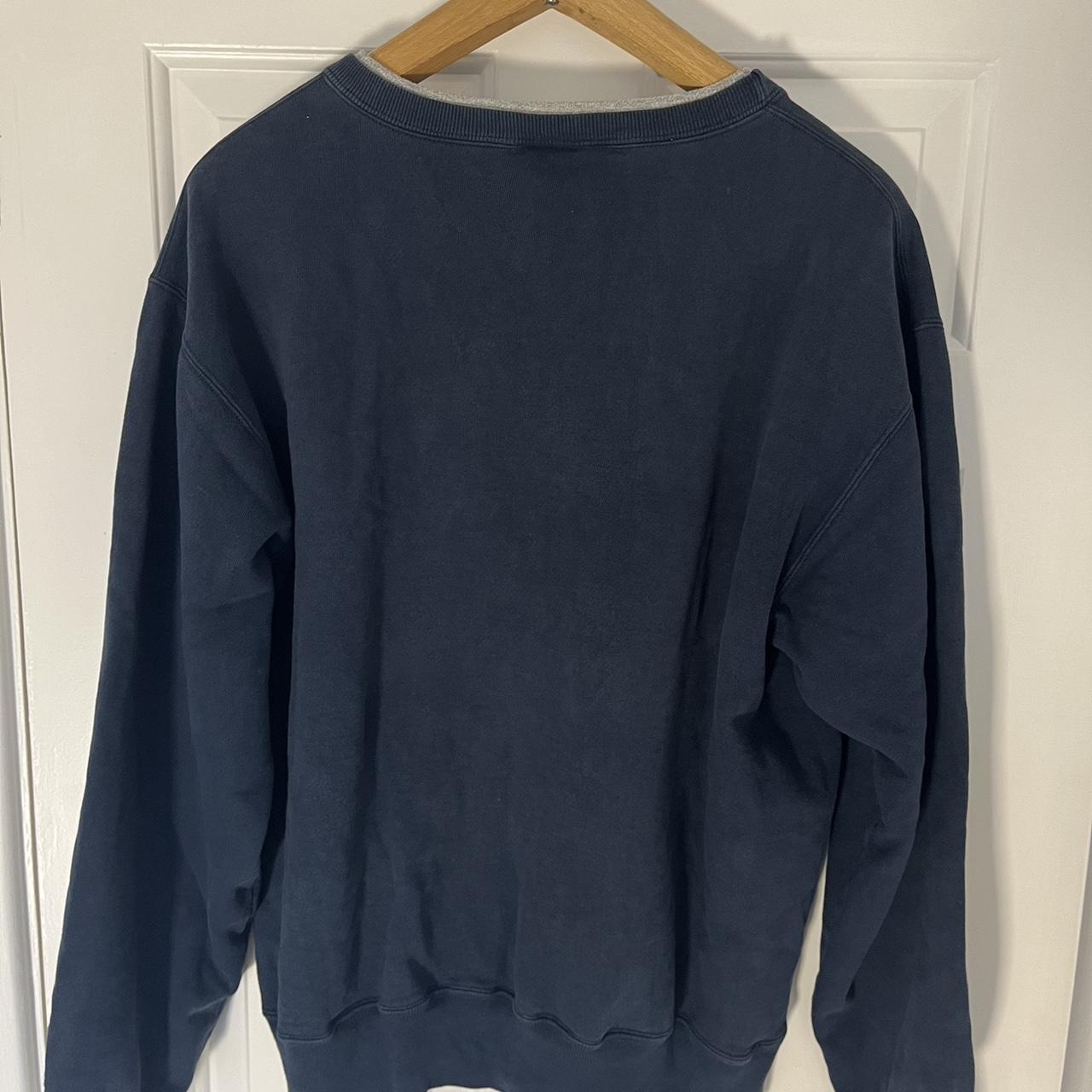 Vintage Champion embroidered navy sweatshirt XL | Depop