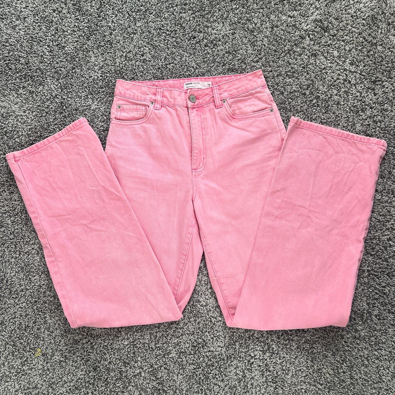 Garage pink wide leg jeans Size 3 Worn once - Depop