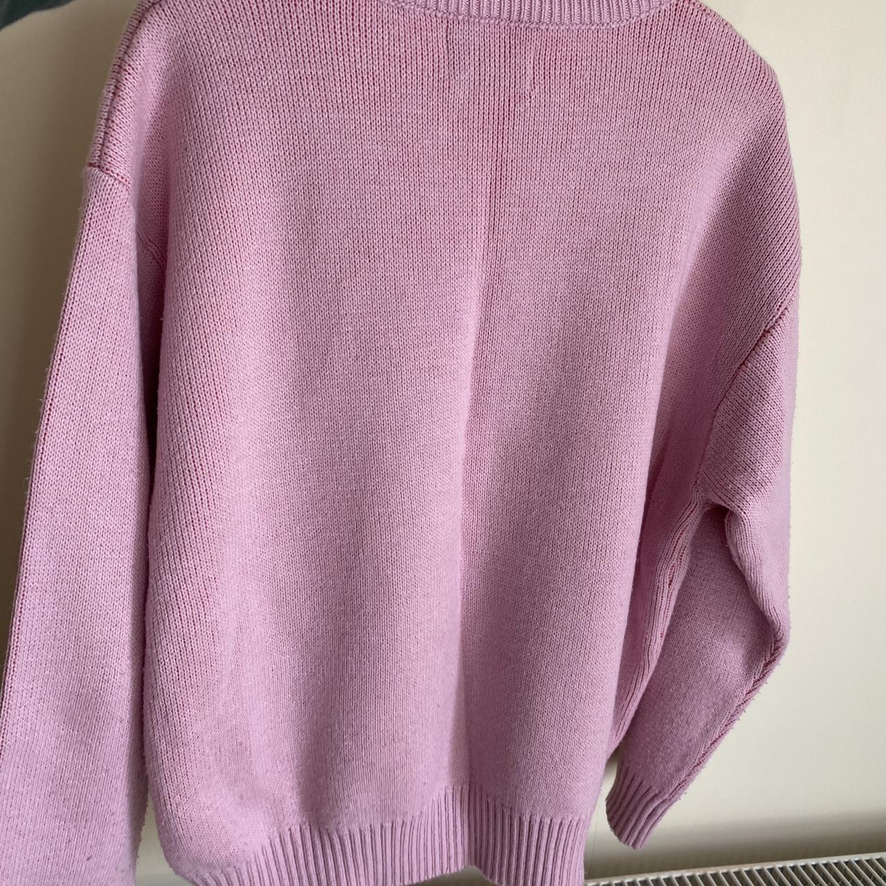 Cider Women's Pink and Red Jumper Depop