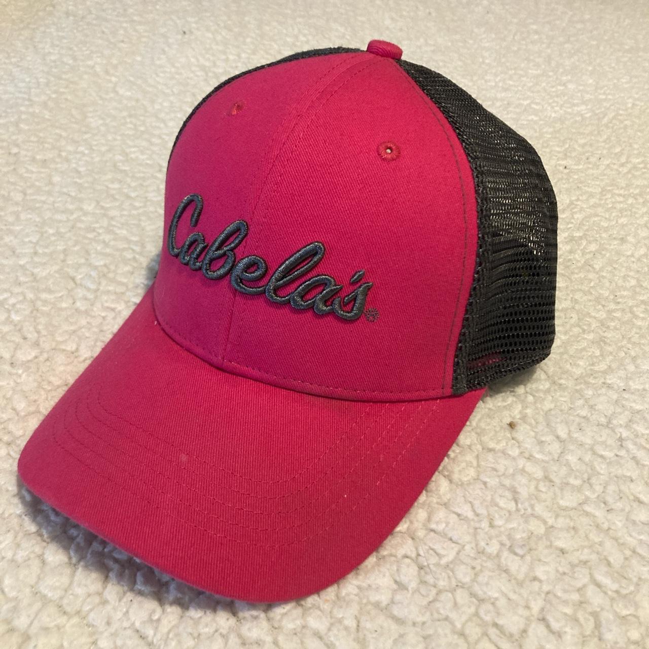 Pink and charcoal Cabelas trucker style mesh