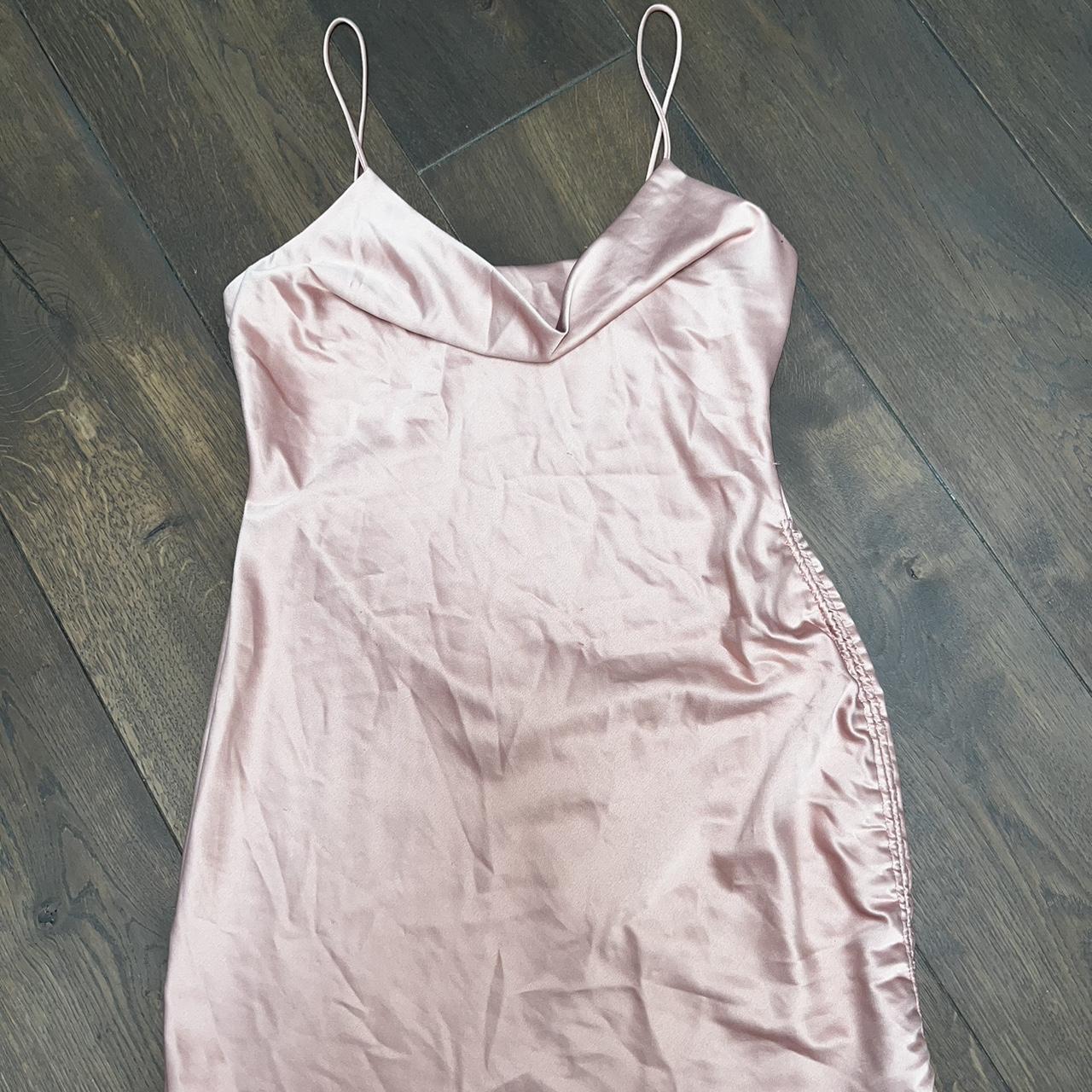 Topshop baby pink satin dress - Depop