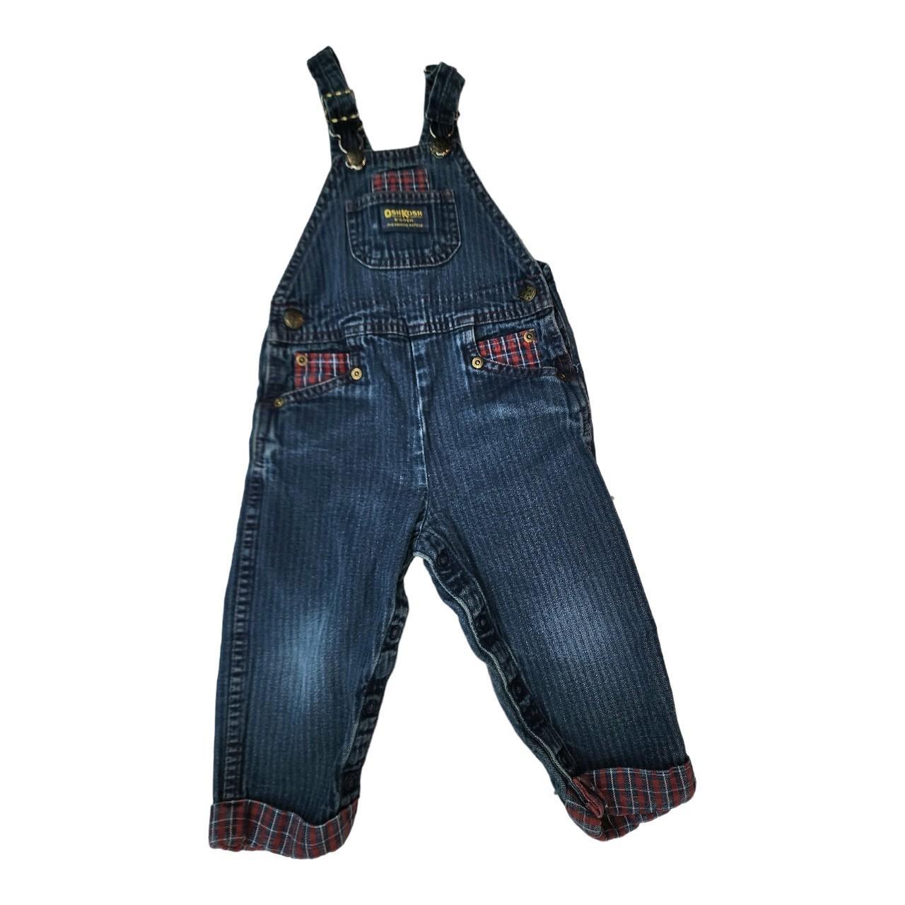 Vintage OshKosh B'Gosh 3T Toddler Denim Plaid... - Depop