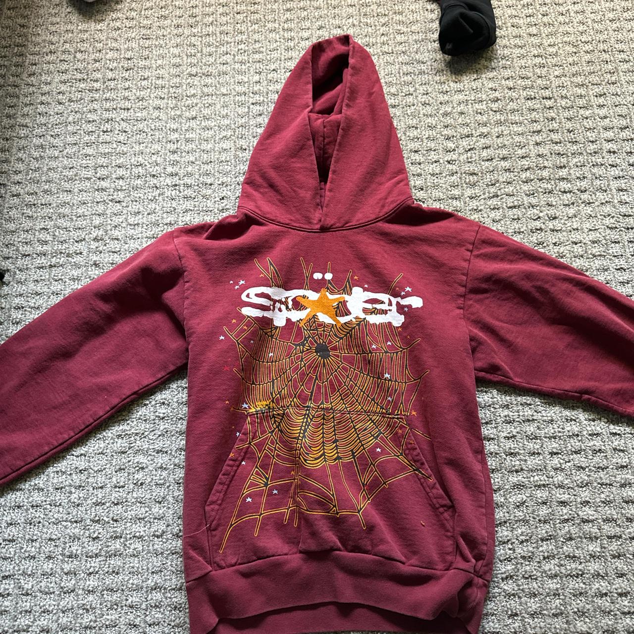 Sp5der World Wide x Young Thug Maroon hoodie 2024 Sz S