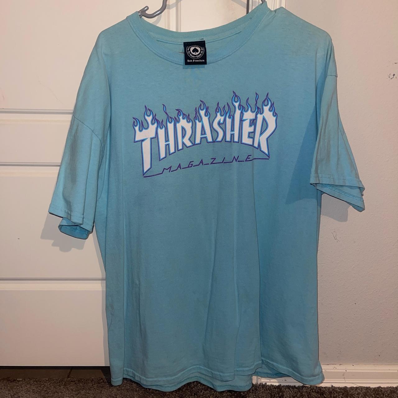 Baby blue 2024 thrasher shirt