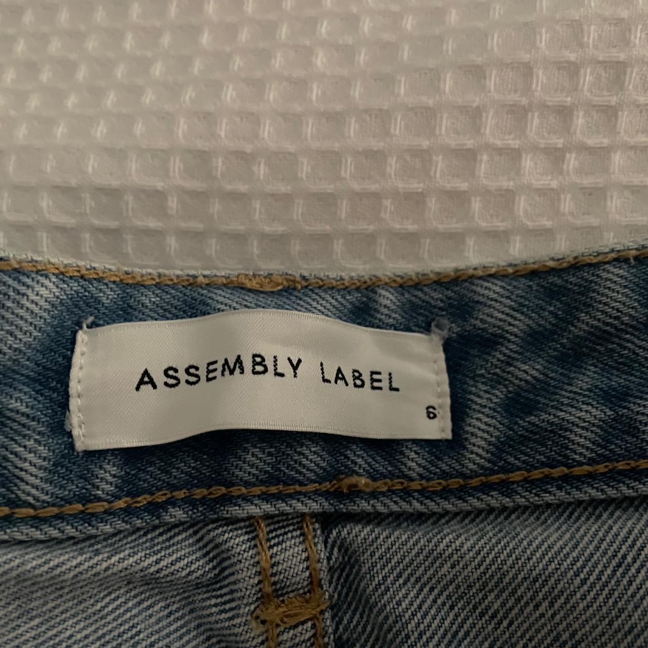 Assembly Label High Waisted Denim Shorts. Mid Light - Depop