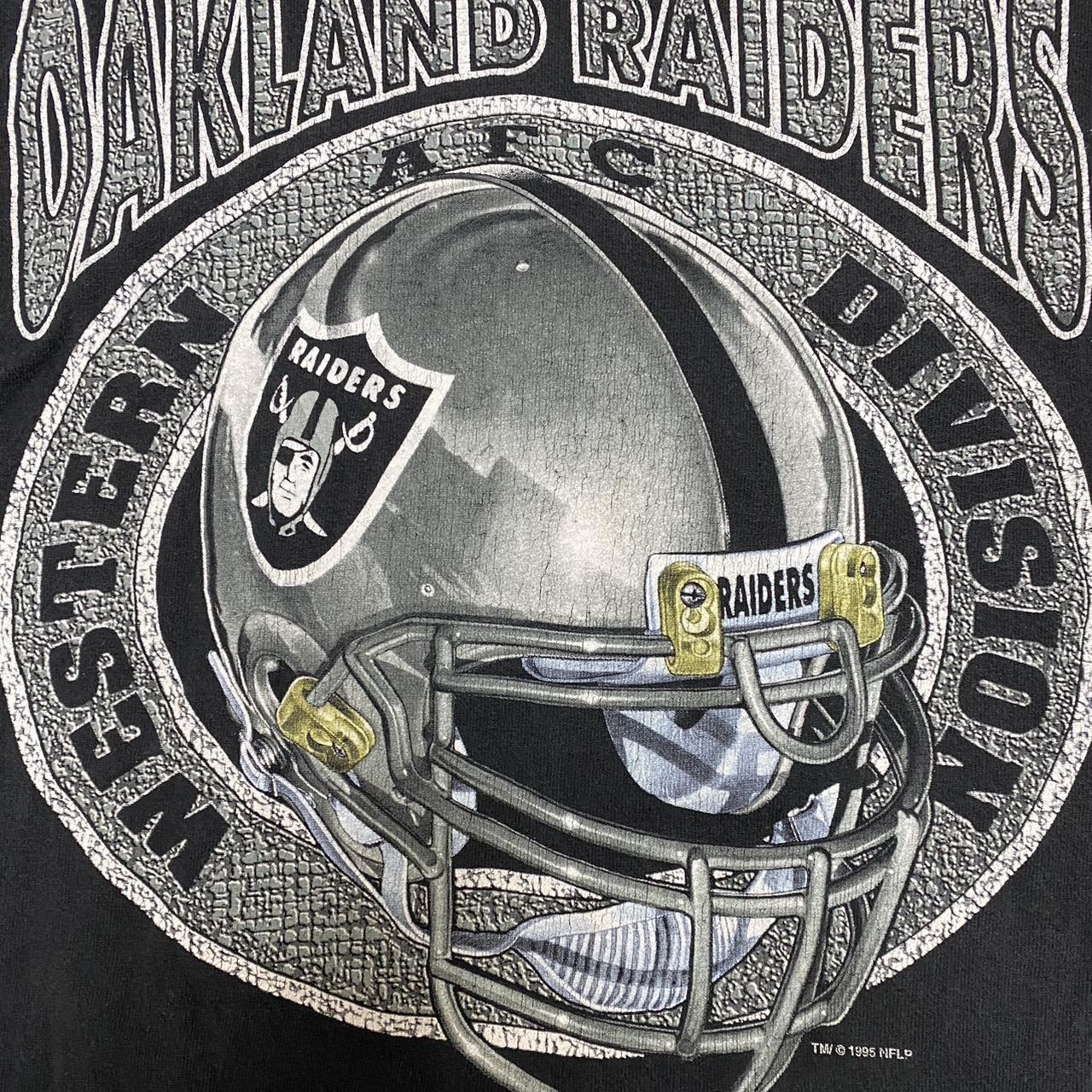 VTG Oakland Raiders Shirt All Over Print NFL football 90s Single