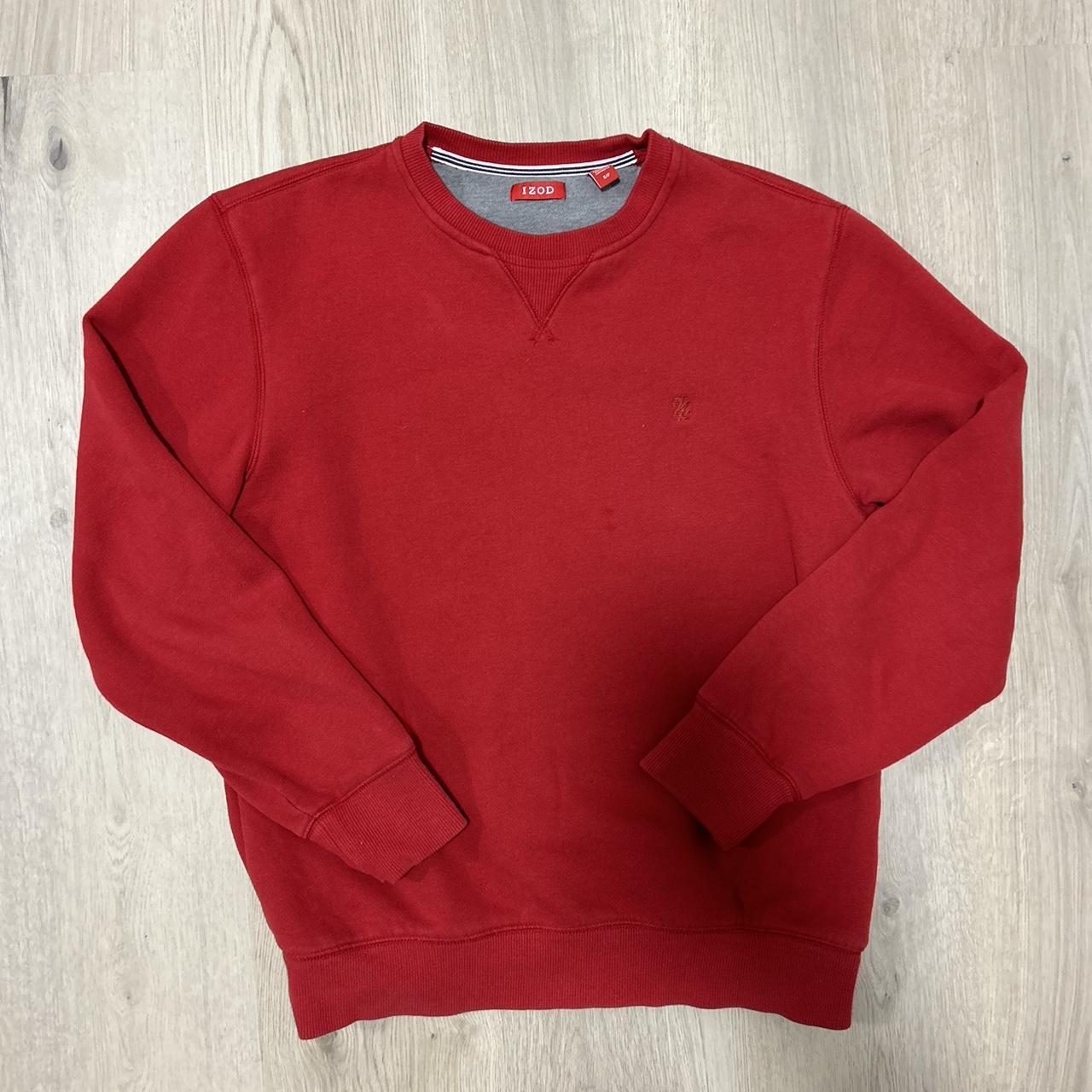 red IZOD sweater plain solid red sweater Depop