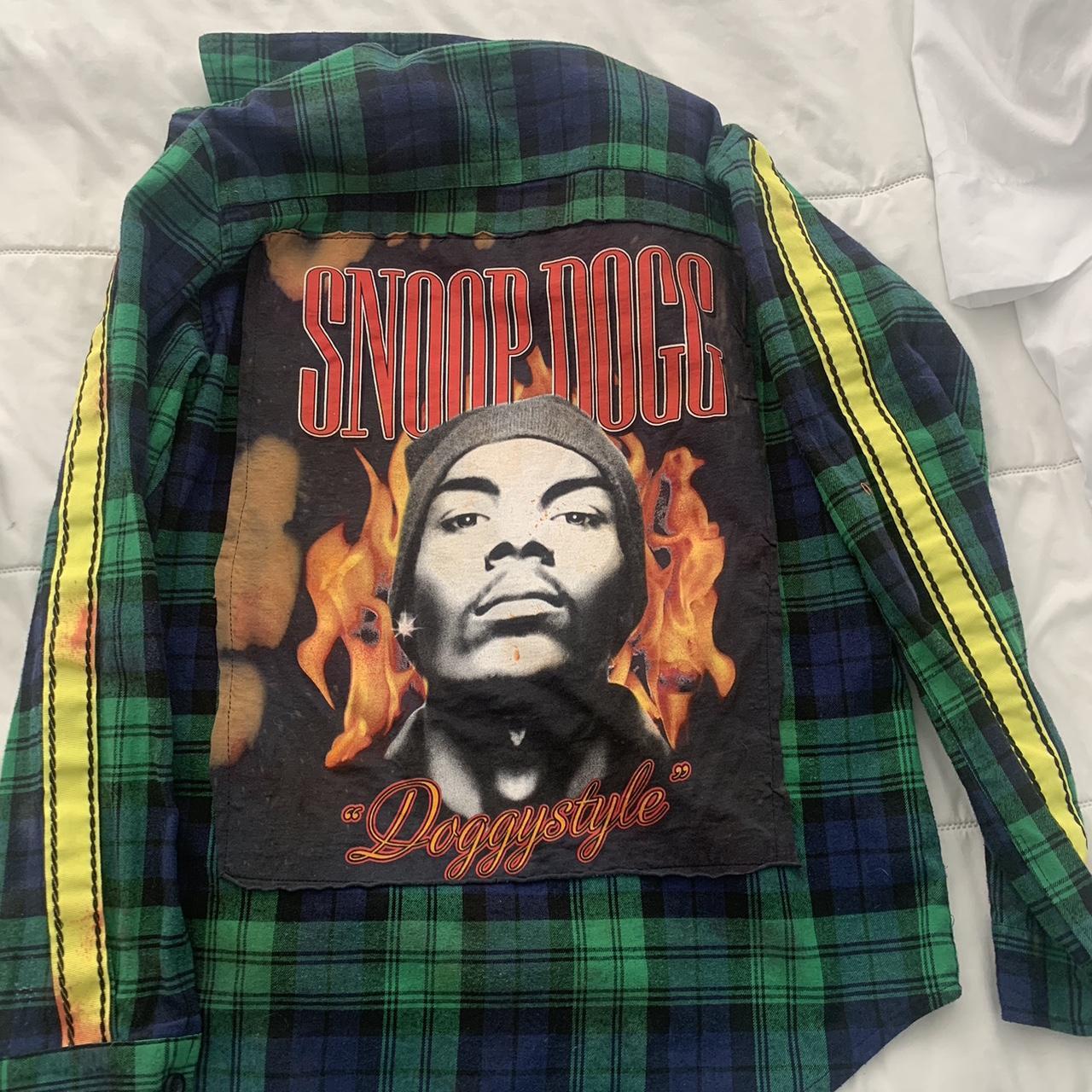 custom 1 of 1 snoop dogg vintage flannel only worn... - Depop