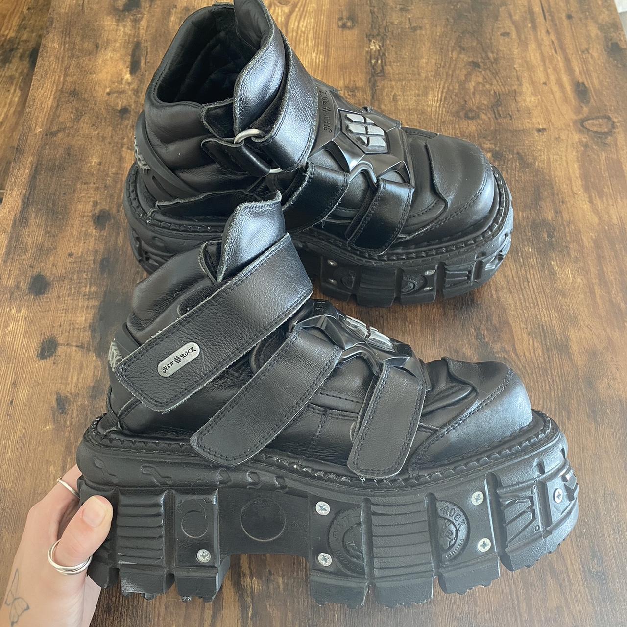 New rock platform velcro ankle boots. I absolutely... - Depop