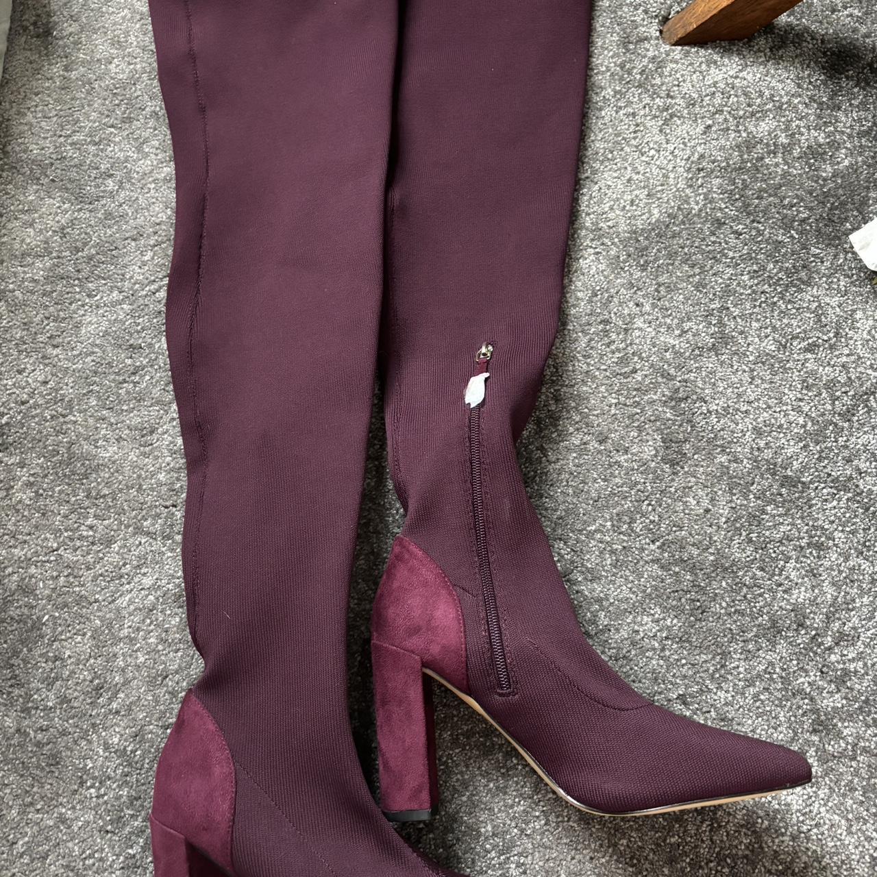 River island burgundy boots online