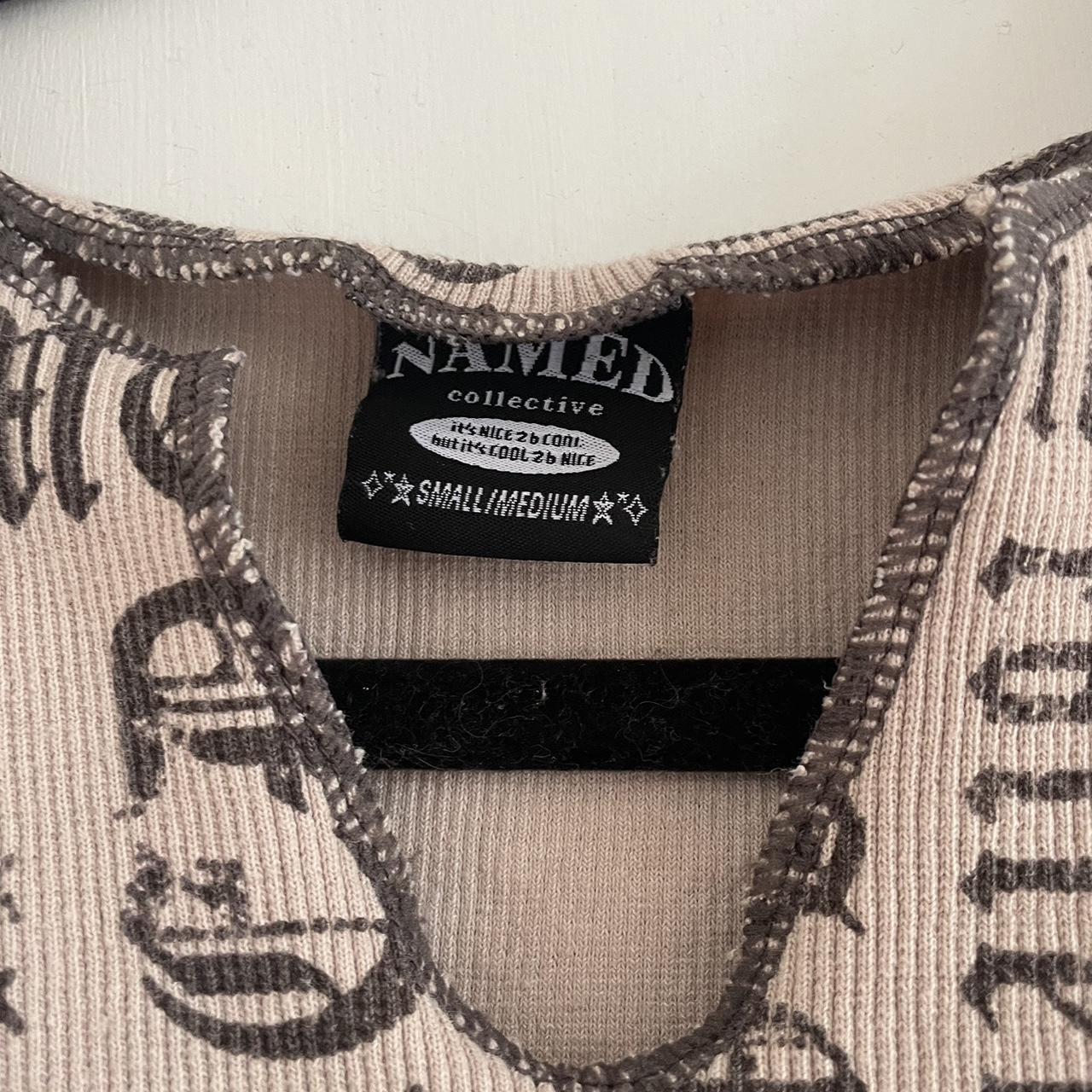 named collective, tan printed tank top | Depop