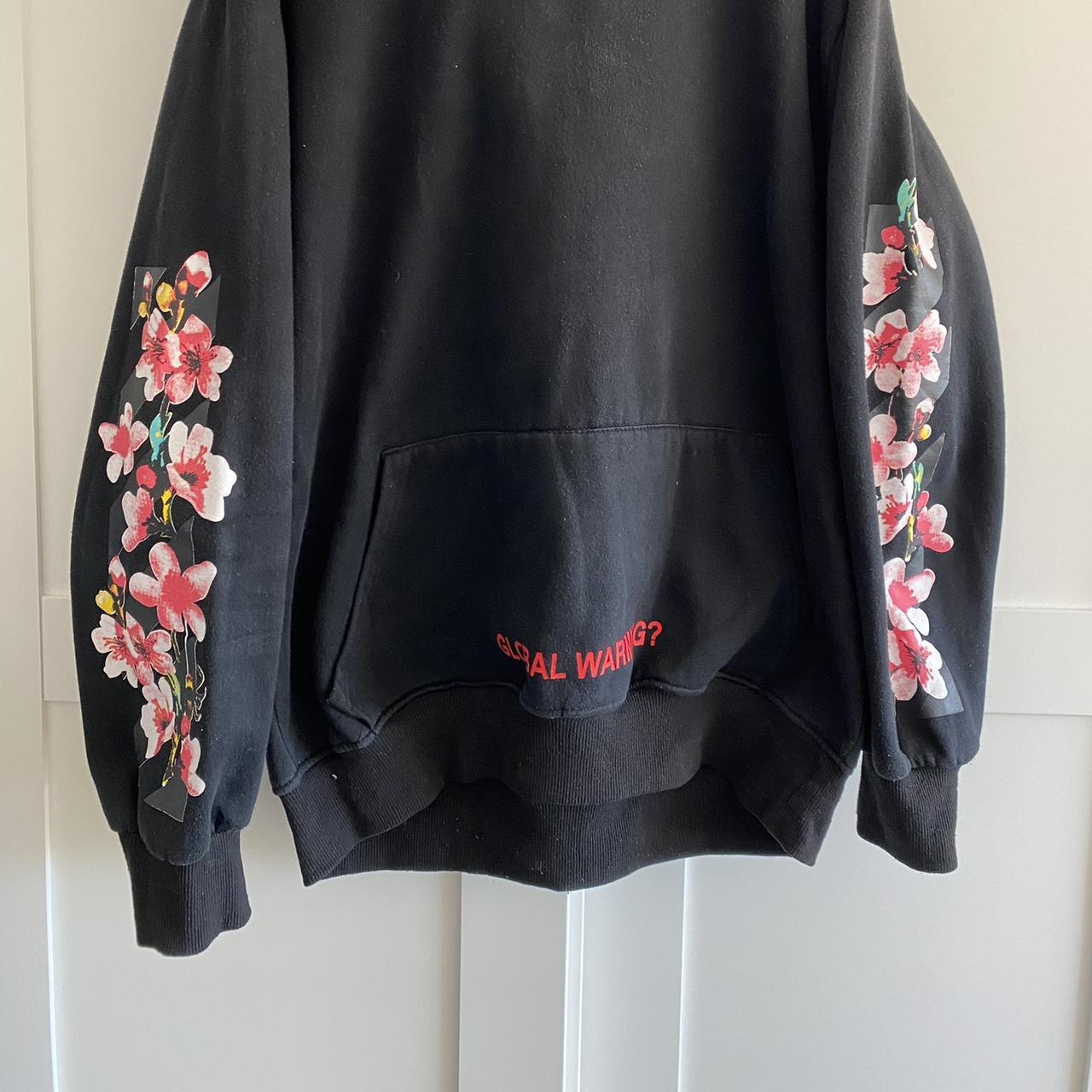 Off white global warming hoodie Flower pattern on