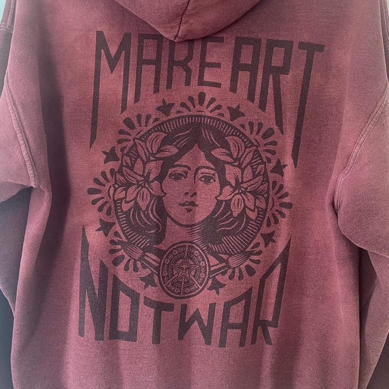 Make art not best sale war zip up hoodie