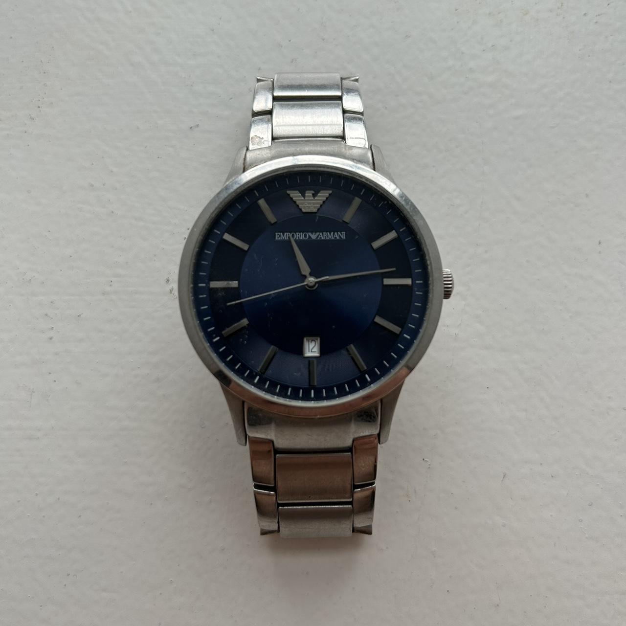 Emporio Armani Men's Silver Watch | Depop