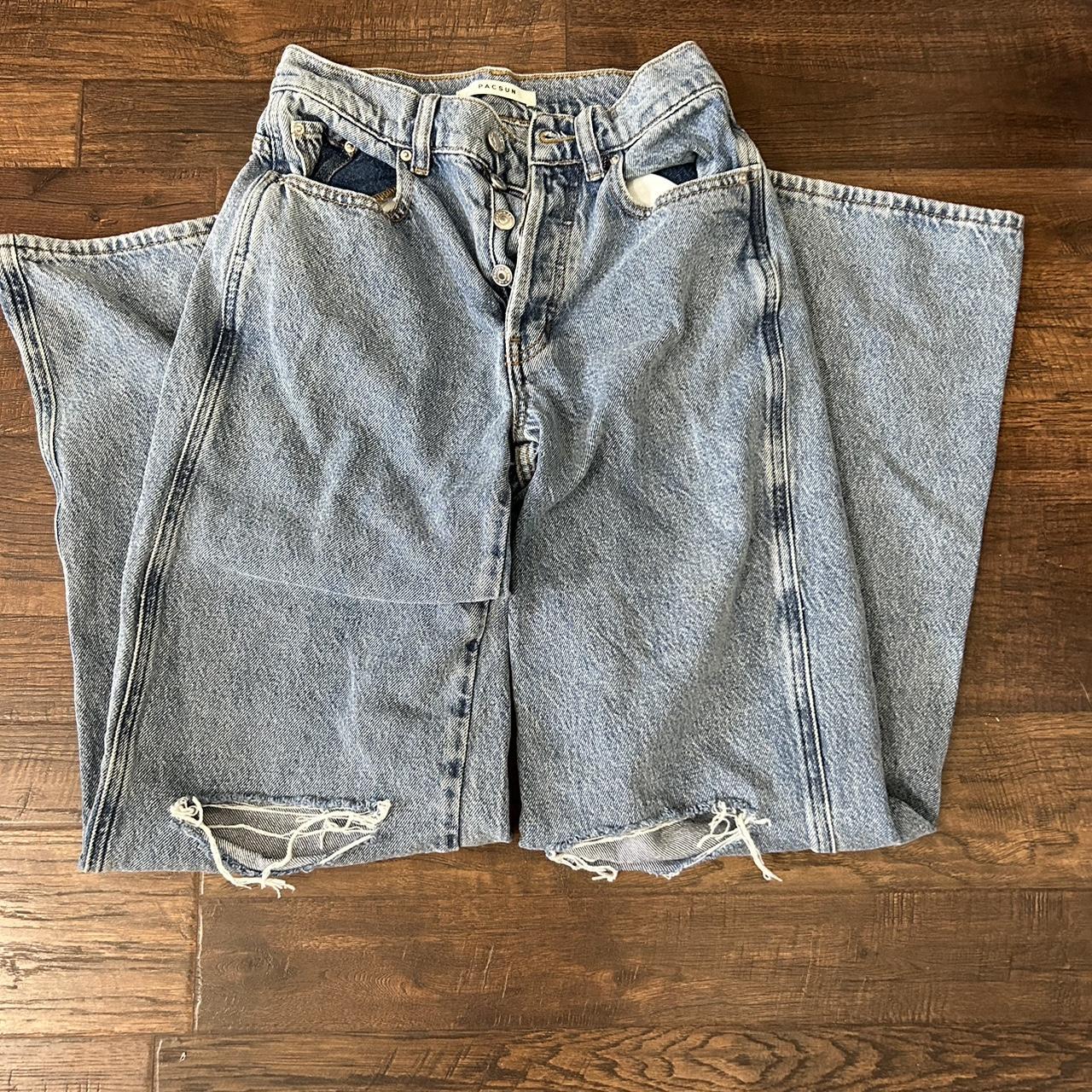 Pacsun baggy wide leg jeans- size 23 - Depop