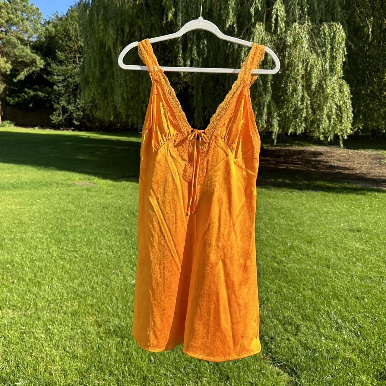 Adorable orange Zara summer dress a bronzed... Depop
