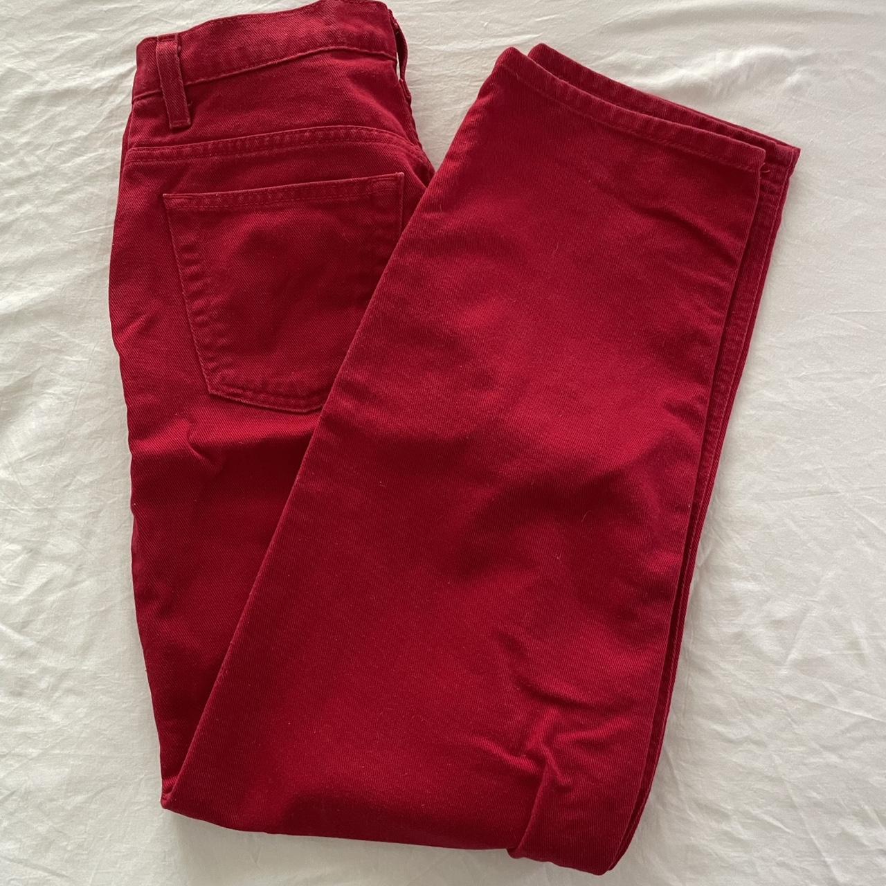 Faded Glory Women's Red Jeans | Depop