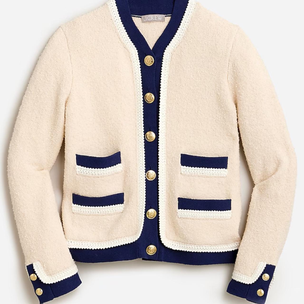 JCrew Boucle Textured Lady Cardigan Navy/ Depop