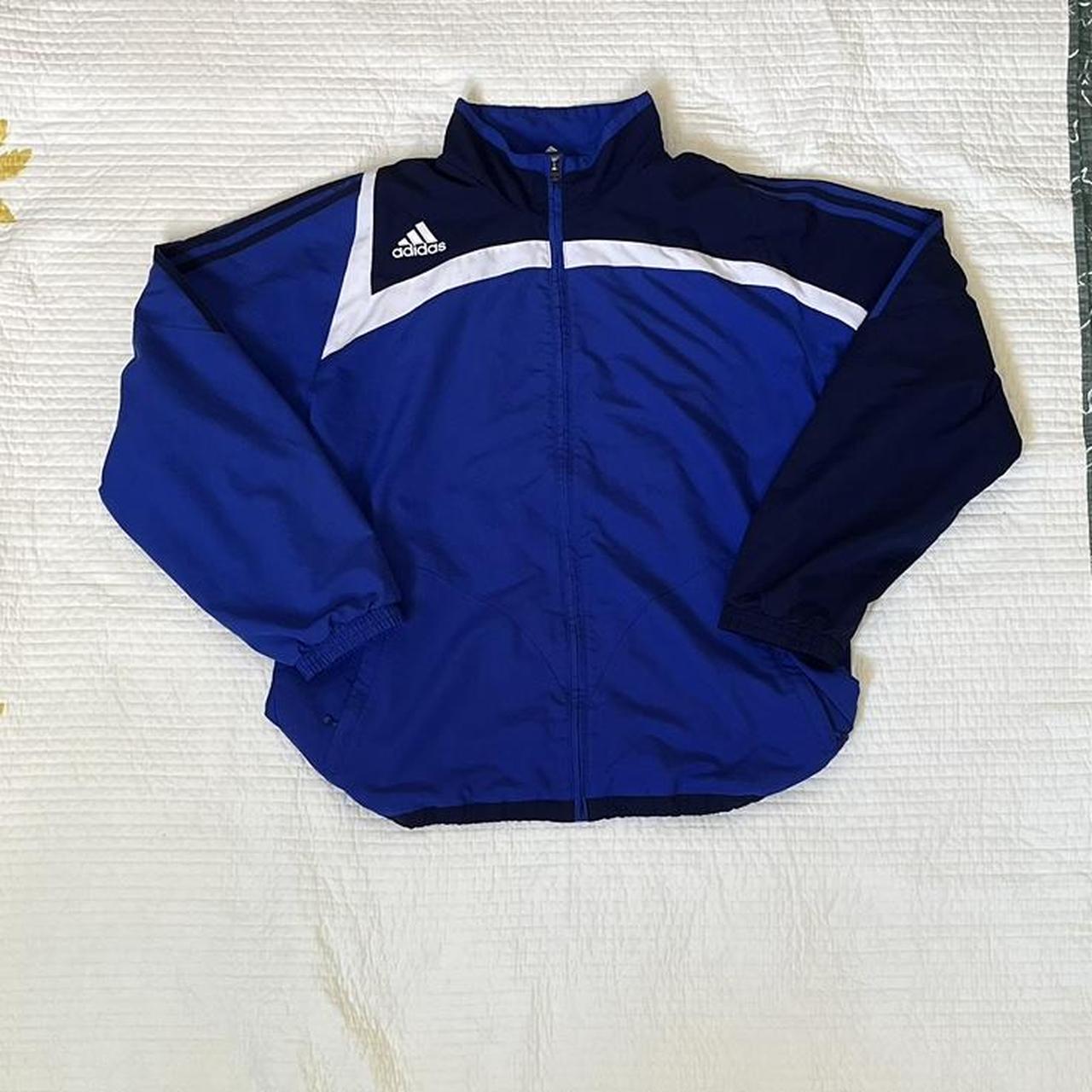 Adidas Women's Blue and Navy Jacket | Depop