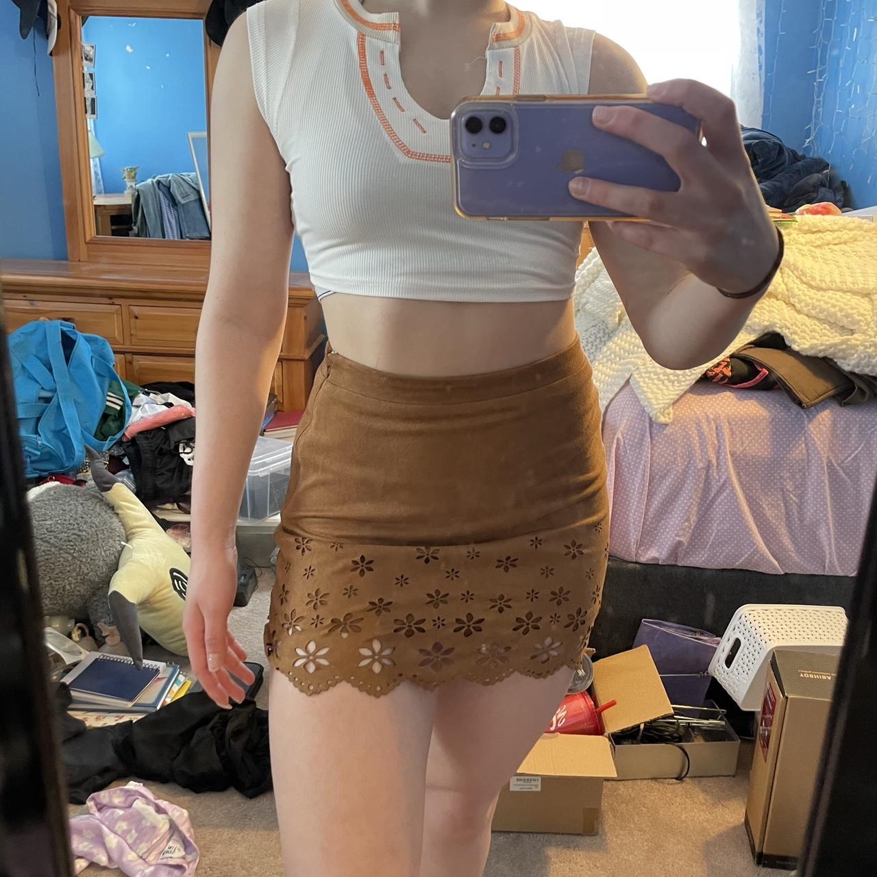 Brown suede skirt forever 21 best sale